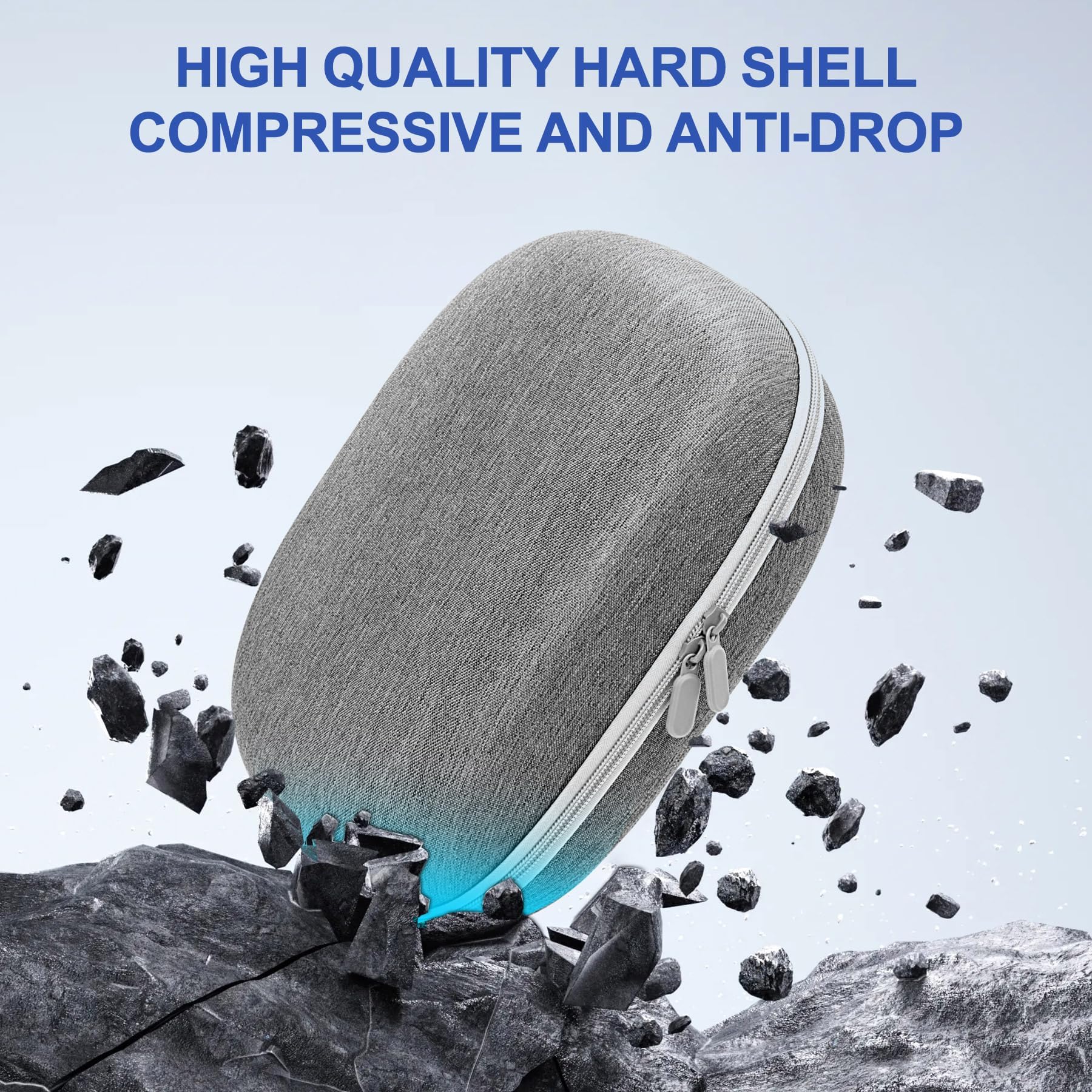 MS.CLEO Hard Carrying Case for Oculus Quest 3/Meta Quest 3 - Compact Protective Hard Shell VR Headset Storage Case - Compatible with Elite Strap Battery Version - Perfect for Travel, Home Storage & VR Gaming Accessories (Gray)