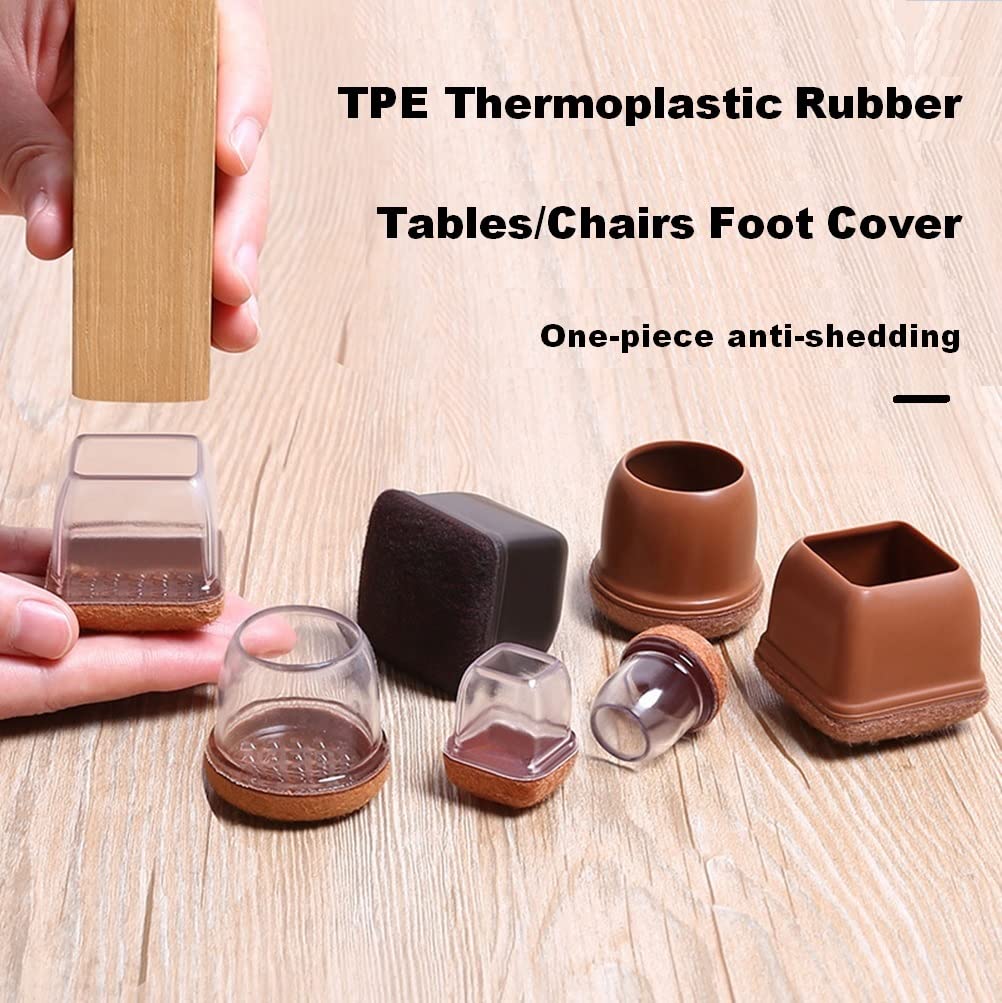 FEEIMOL 16-Piece Furniture Chair Leg Protectors, Non-Slip Rubber Pads for Chairs & Tables, Round Dark (19-25mm) - Perfect for Hardwood Floors, Tile & Laminate Protection