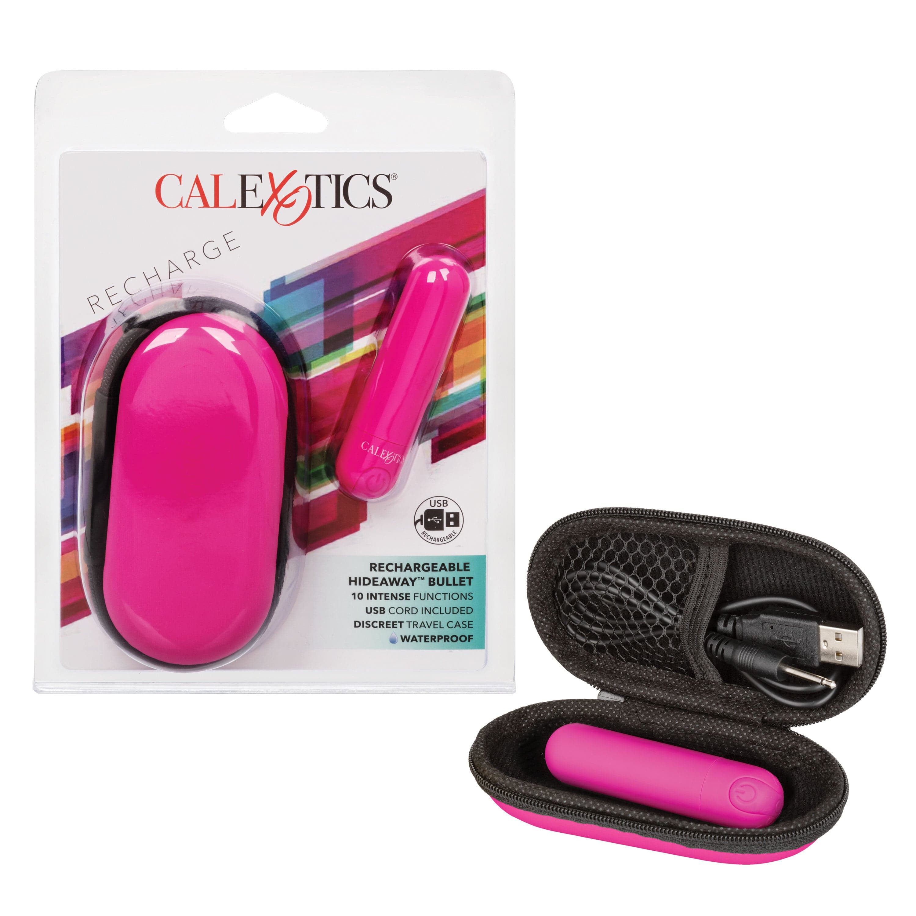 Rechargeable Hideaway Bullet Vibrator - Pink | Discreet Personal Massager for Women | Perfect for Solo Play & Couples Use