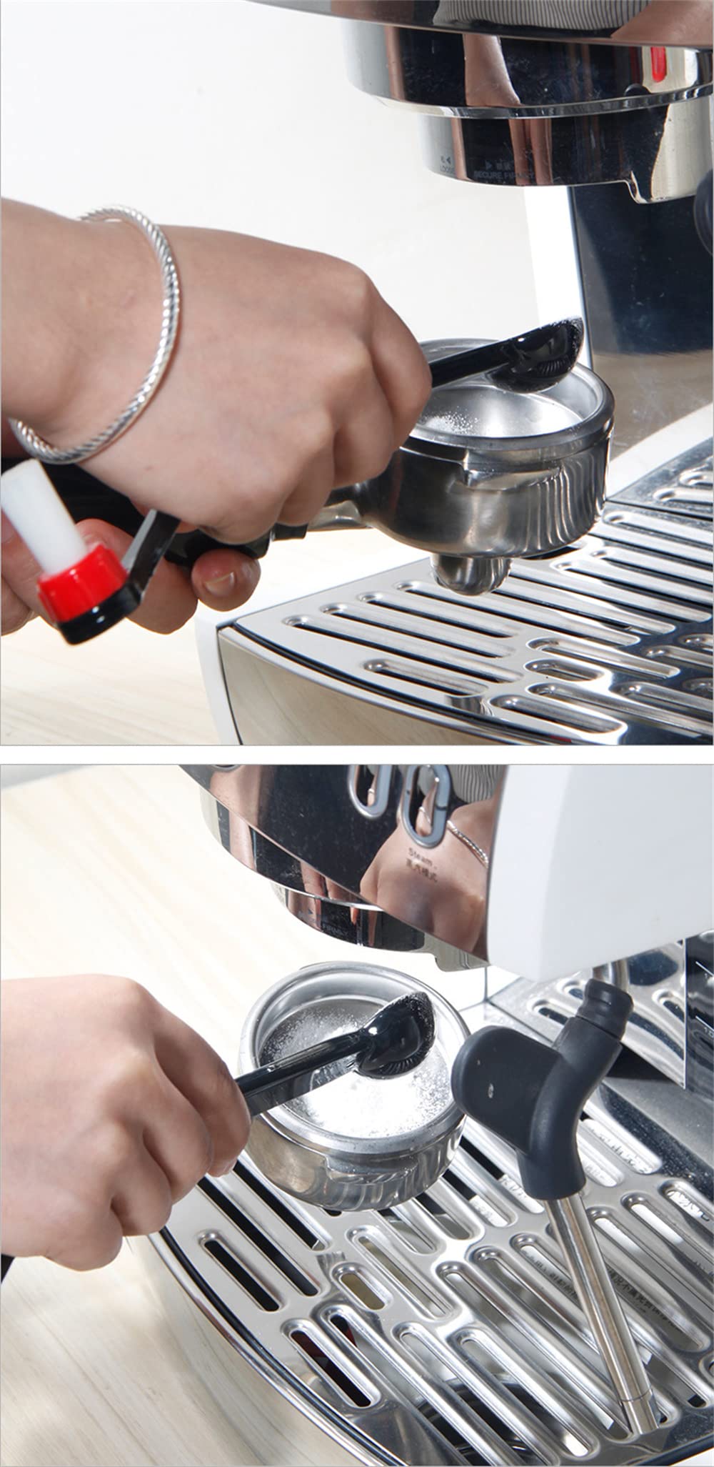 Premium Nylon Coffee Machine Brush Cleaner - Espresso Machine Cleaning Tool (2-Pack) - Ideal for Baristas & Home Brewing Enthusiasts