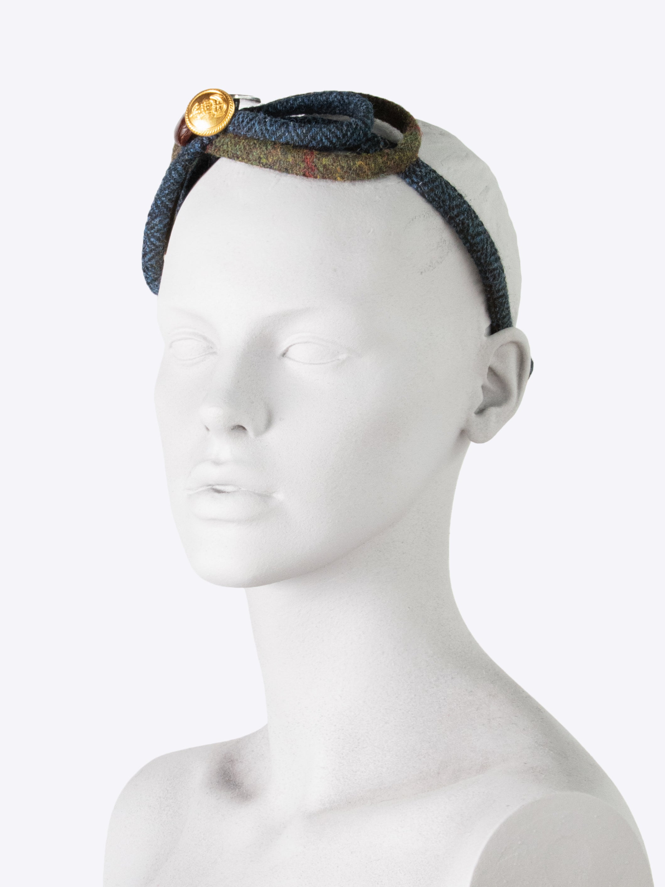Figure 8 Headband - Navy Blue & Green Stretchy Hair Accessory for Women | Perfect for Workouts, Yoga & Everyday Style