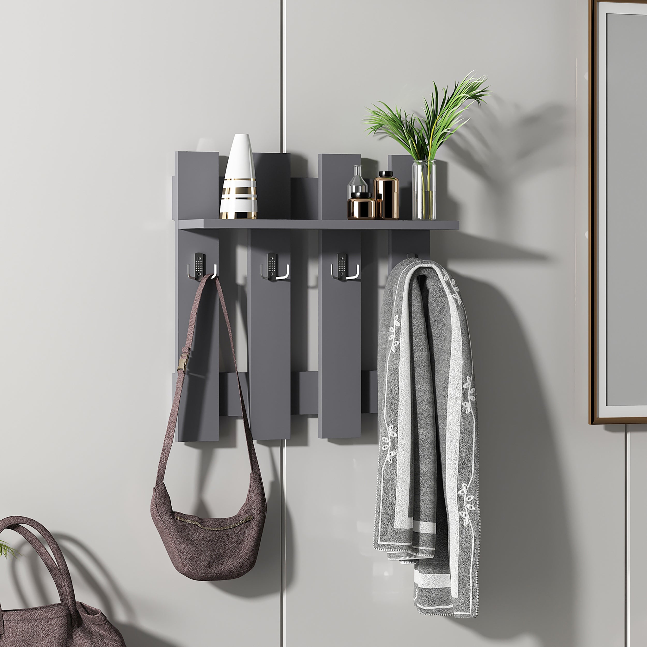 Utica Floating Coat Hanger - Space Saving Wall Mounted Clothes Hook for Jackets, Hats & Bags | Perfect for Entryway, Bedroom & Closet Organization