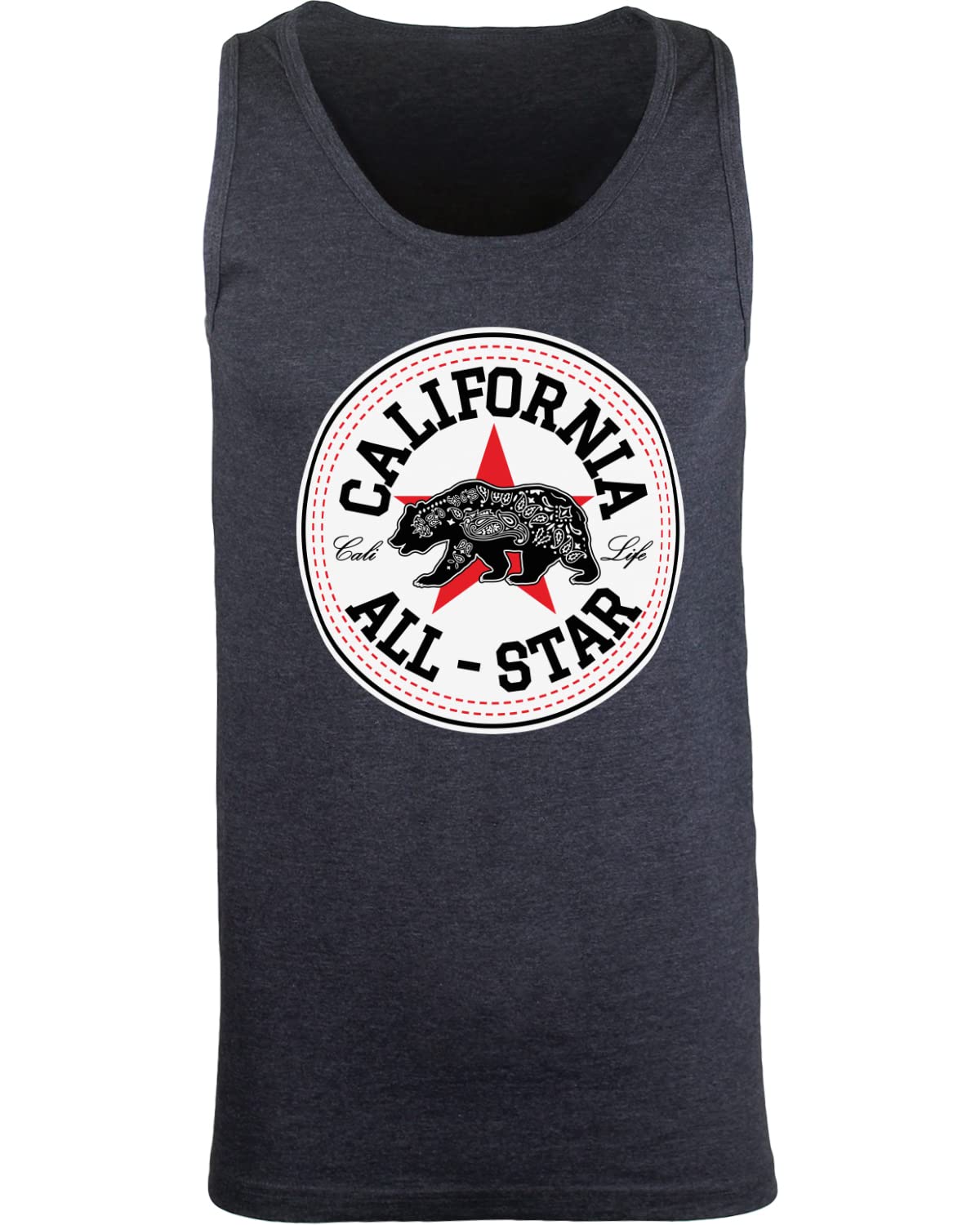 California All Star Men's Shirt - Cali Life Bandana Bear Graphic Tee | Casual Streetwear for Men | Perfect for Summer Outfits, Concerts & Beach Days