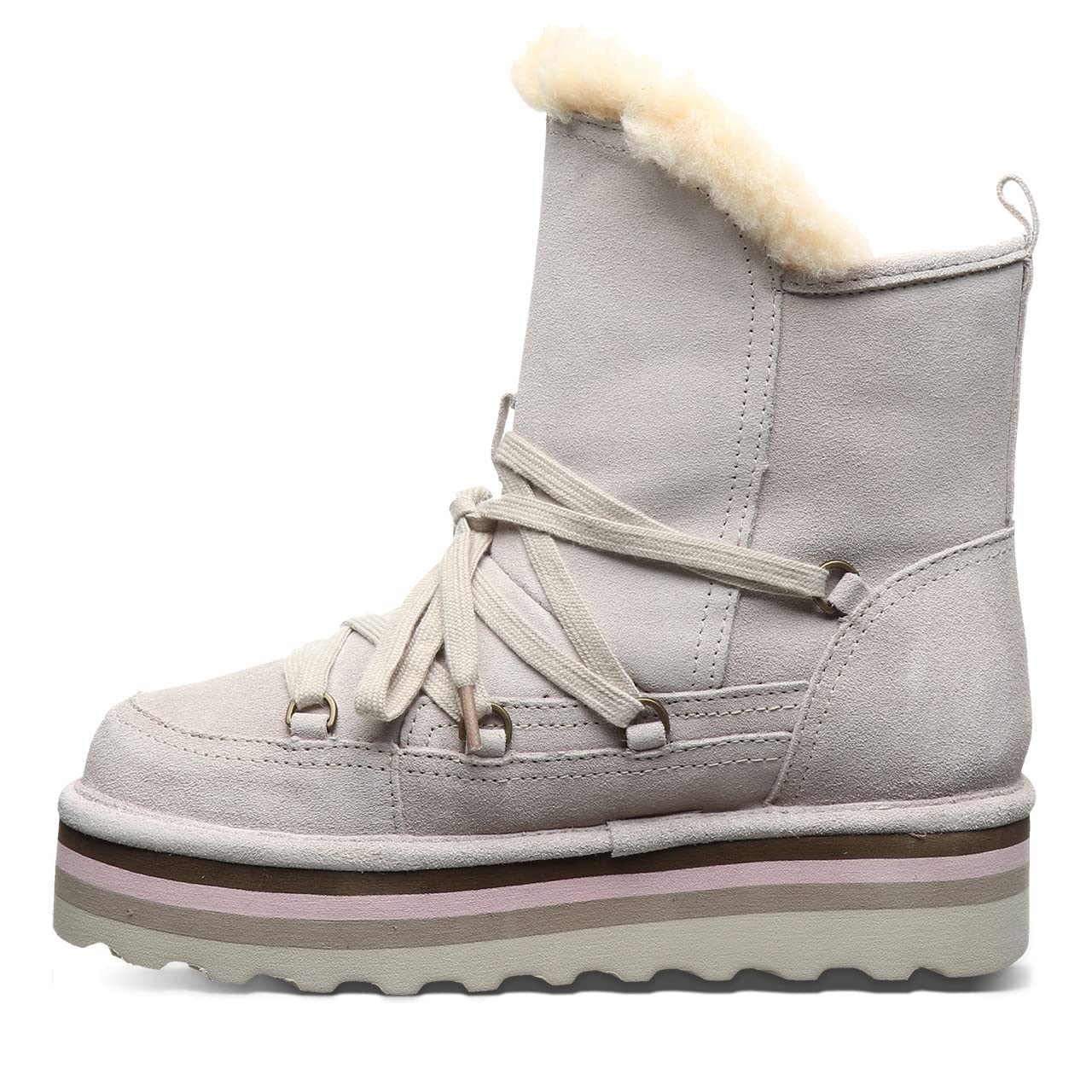 BEARPAW Women's Retro Mondi Ankle Boots - Lace-Up Winter Boots for Women - Cozy & Comfortable Snow Boots - Perfect for Hiking, Walking, and Cold Weather Fashion