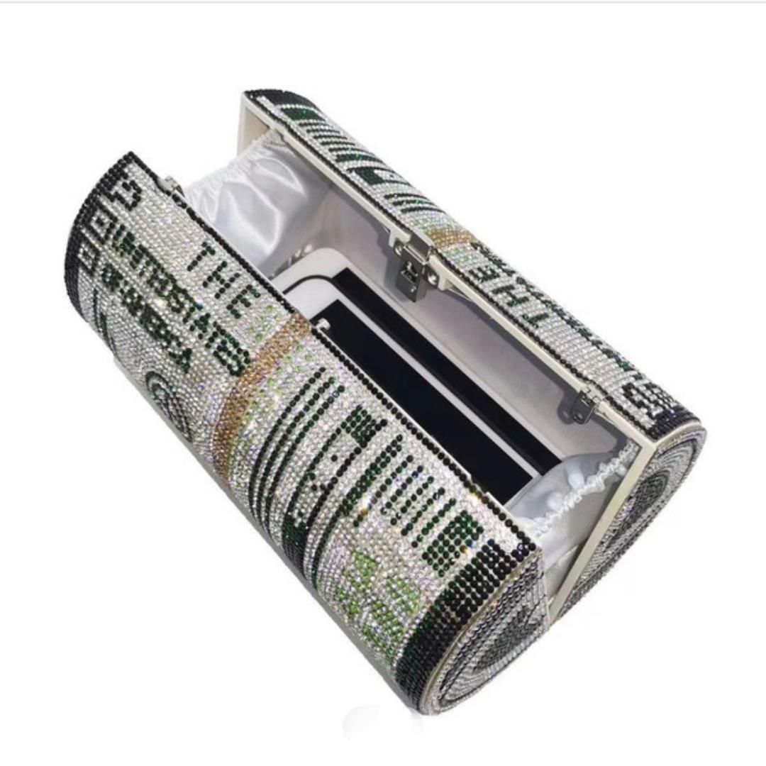 Premium Large Money Clutch Wallet - White & Green Leather Billfold for Cash & Cards | Perfect for Travel, Parties & Everyday Use