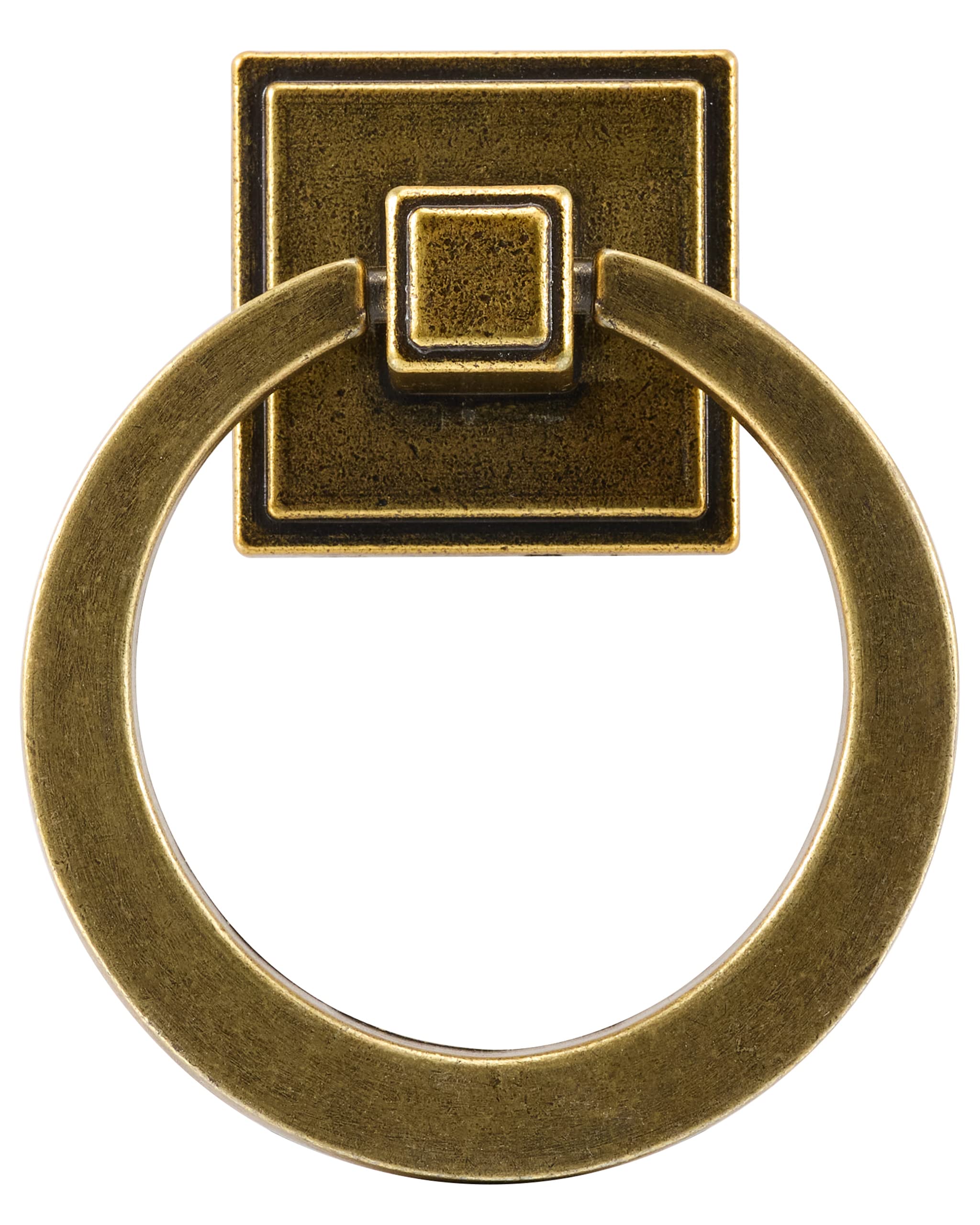 Vintage Antique Brass Cabinet Pulls 2.15 Inch Diameter - Classic Drawer Handles for Bathroom Vanity, Kitchen Cabinets, Dressers & Closet Hardware (Set of 10) - Perfect for Home Renovation & Furniture Restoration Projects