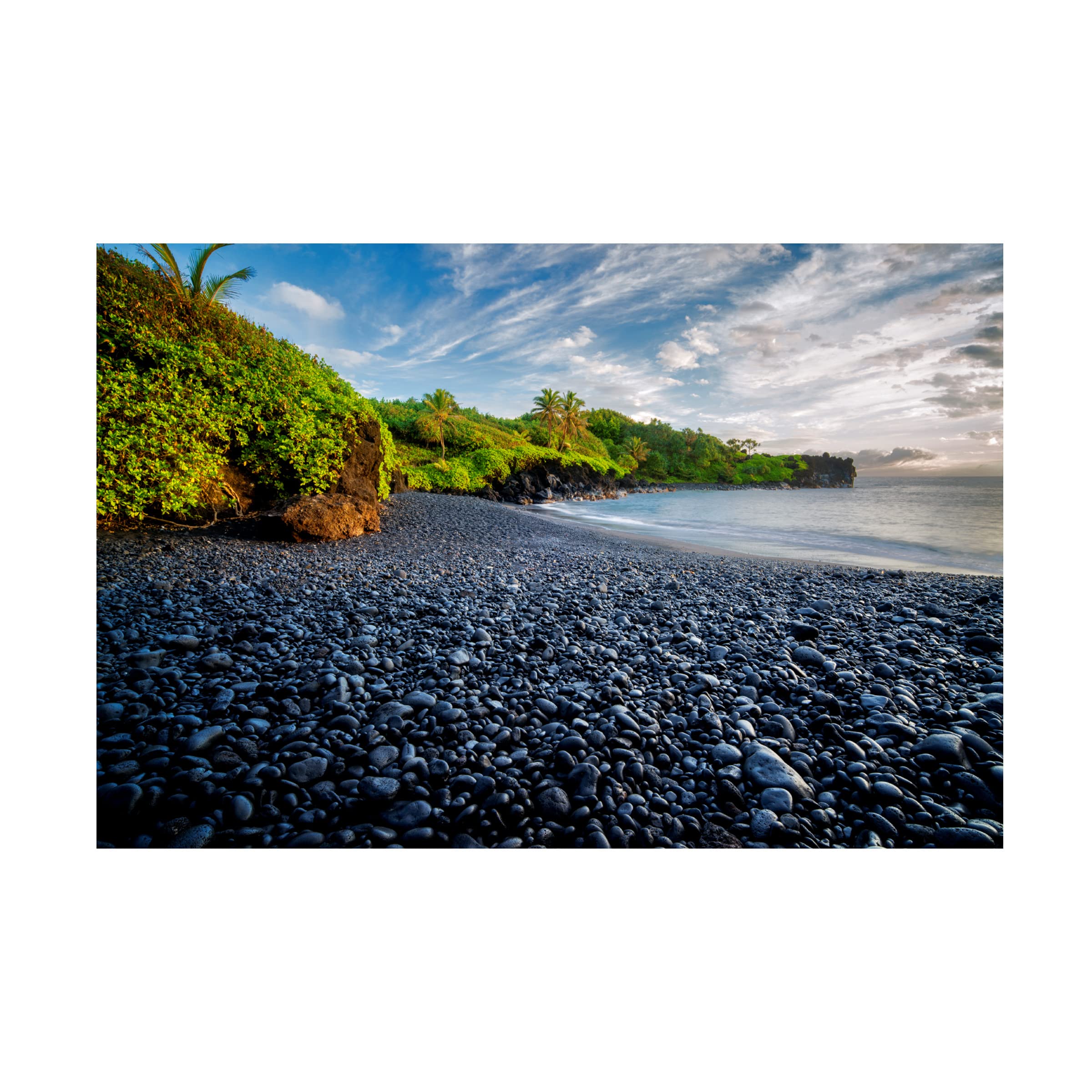 Dennis Frates 'Black Sand Beach 3' Canvas Wall Art Print - Stunning Coastal Landscape Painting for Living Room, Bedroom & Office Decor