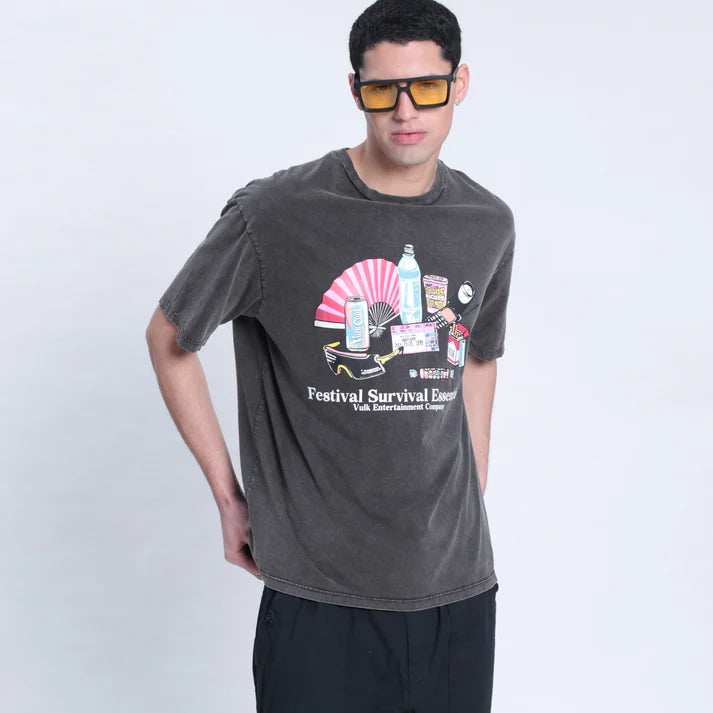 VULK Unisex Survivor Graphic T-Shirt - Comfortable Cotton Tee for Men & Women - Perfect for Casual Wear, Gym, and Outdoor Activities