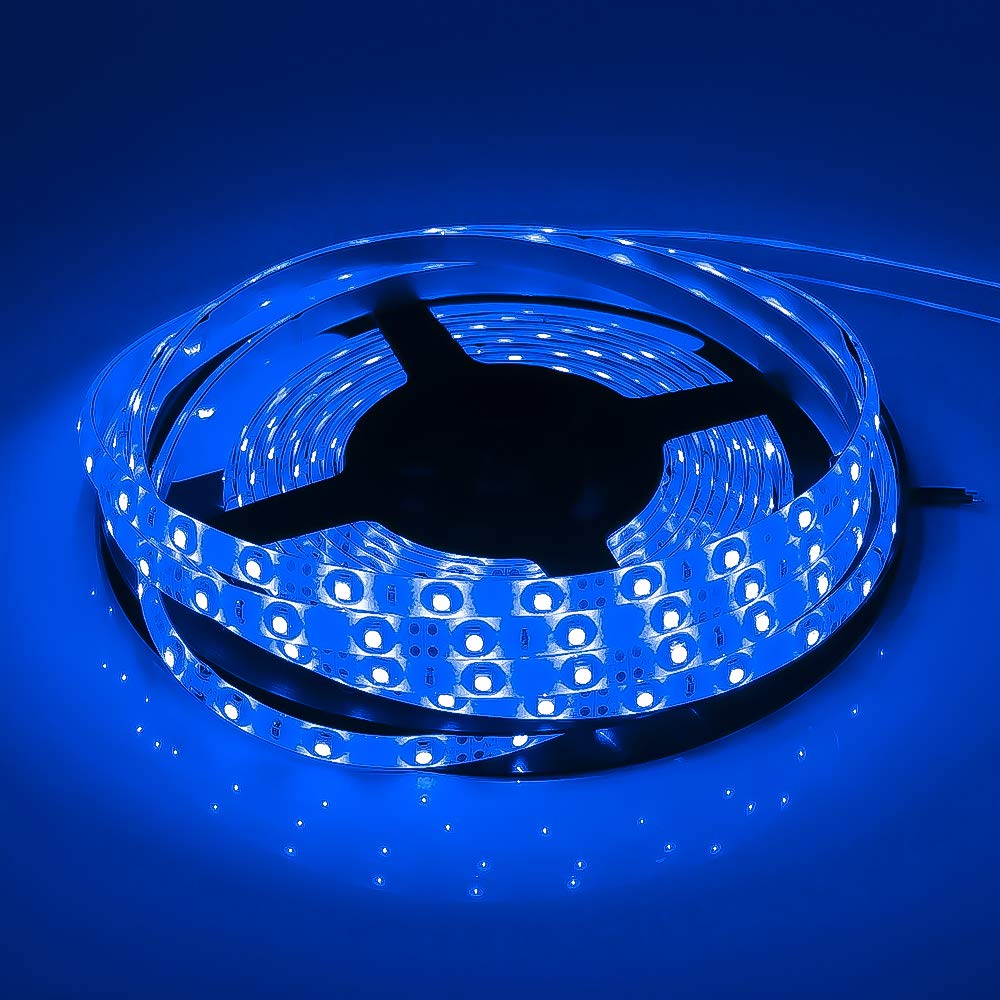 16.4ft LED Strip Lights 300 LEDs 2835 SMD Flexible Light Strips for Home, Kitchen, Bedroom, Bar - Blue (Power Supply Not Included) | Perfect for Accent Lighting, Under Cabinet, and Party Decorations