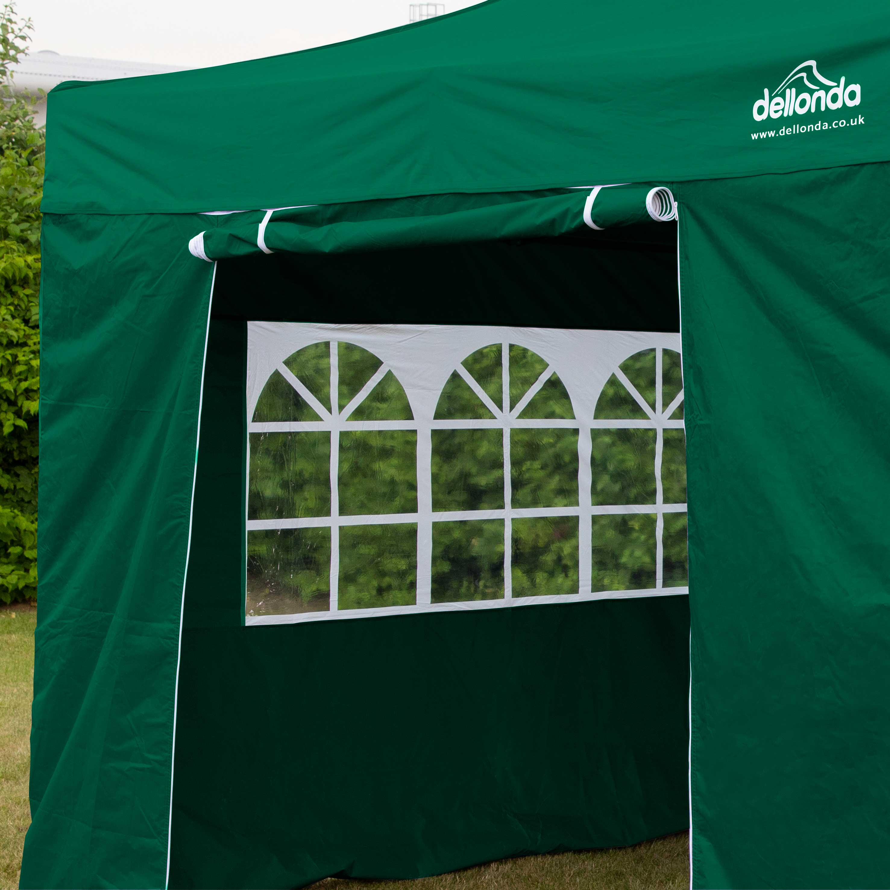 Premium 3x3m Pop Up Gazebo with Waterproof Side Walls - Portable Canopy Tent with Carry Bag, Stakes & Weight Bags - Green (DG166) - Perfect for Camping, Backyard Parties & Outdoor Events