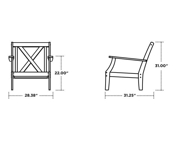 Polywood Braxton Deep Seating Chair - Weather-Resistant Outdoor Patio Furniture for Poolside, Garden & Backyard Relaxation