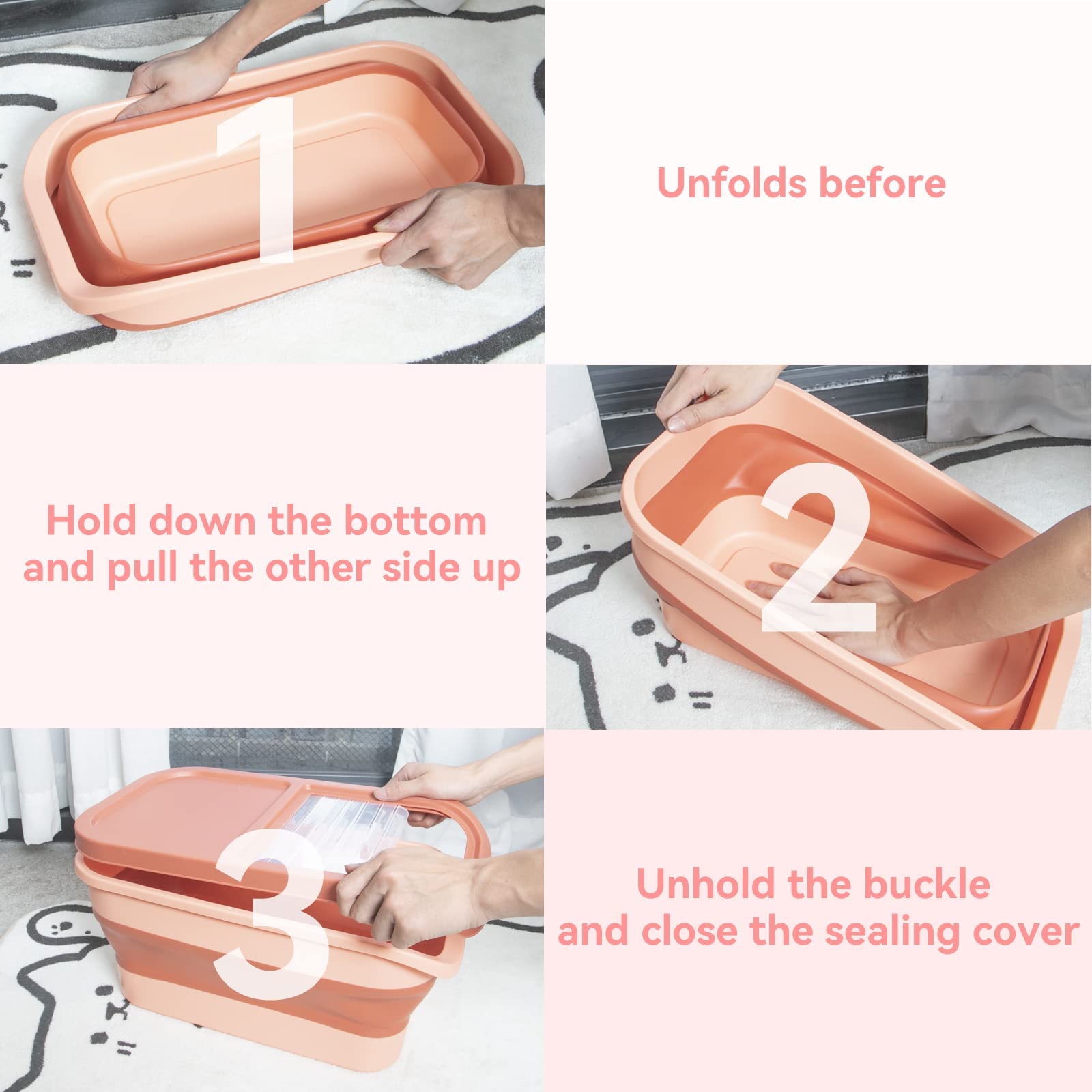 10-13 Lbs Collapsible Dog Food Storage Container with Sliding Lid - Includes Scoop & Silicone Bowl - Airtight Pet Food Storage for Dogs, Cats & Small Animals (Red) - Perfect for Travel, Camping & Home Kitchen Organization