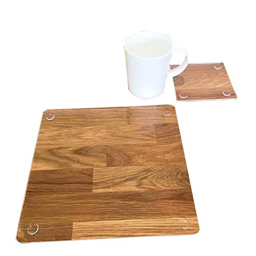 Clear Square Placemat and Coaster Set - 8 Large Placemats & 8 Coasters for Dining Table, Kitchen, Party, and Home Decor - Durable & Stylish