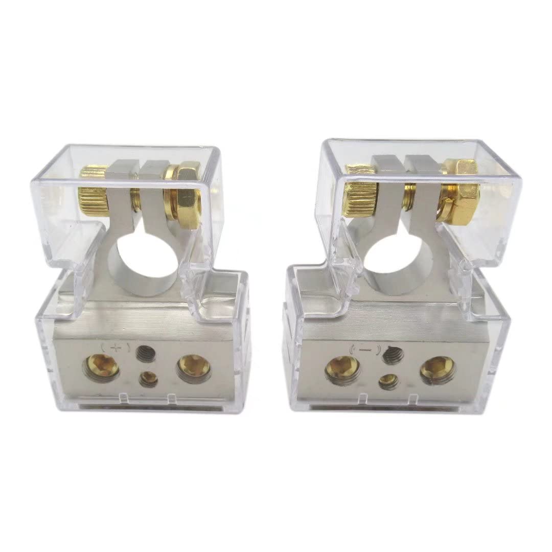 2PCS Heavy Duty Universal Battery Terminal Connectors - Positive & Negative Clamps for Car, Truck, Bus - Corrosion Resistant, Secure Connection - Ideal for Vehicle Maintenance & Emergency Battery Replacement