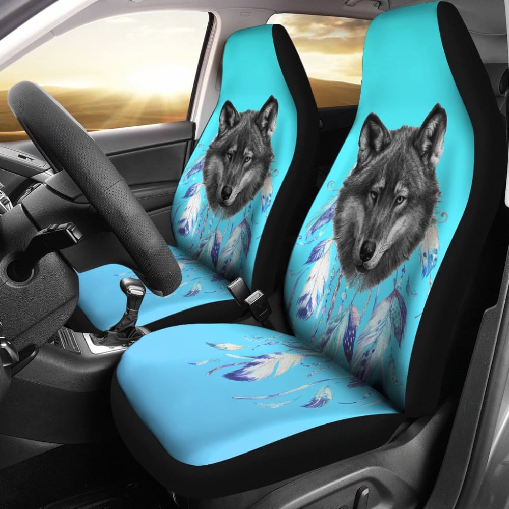 Premium Wolf & Dreamcatcher Design Car Seat Covers - Universal Fit for Cars, Trucks & SUVs - Stylish Protection for Road Trips & Daily Commutes