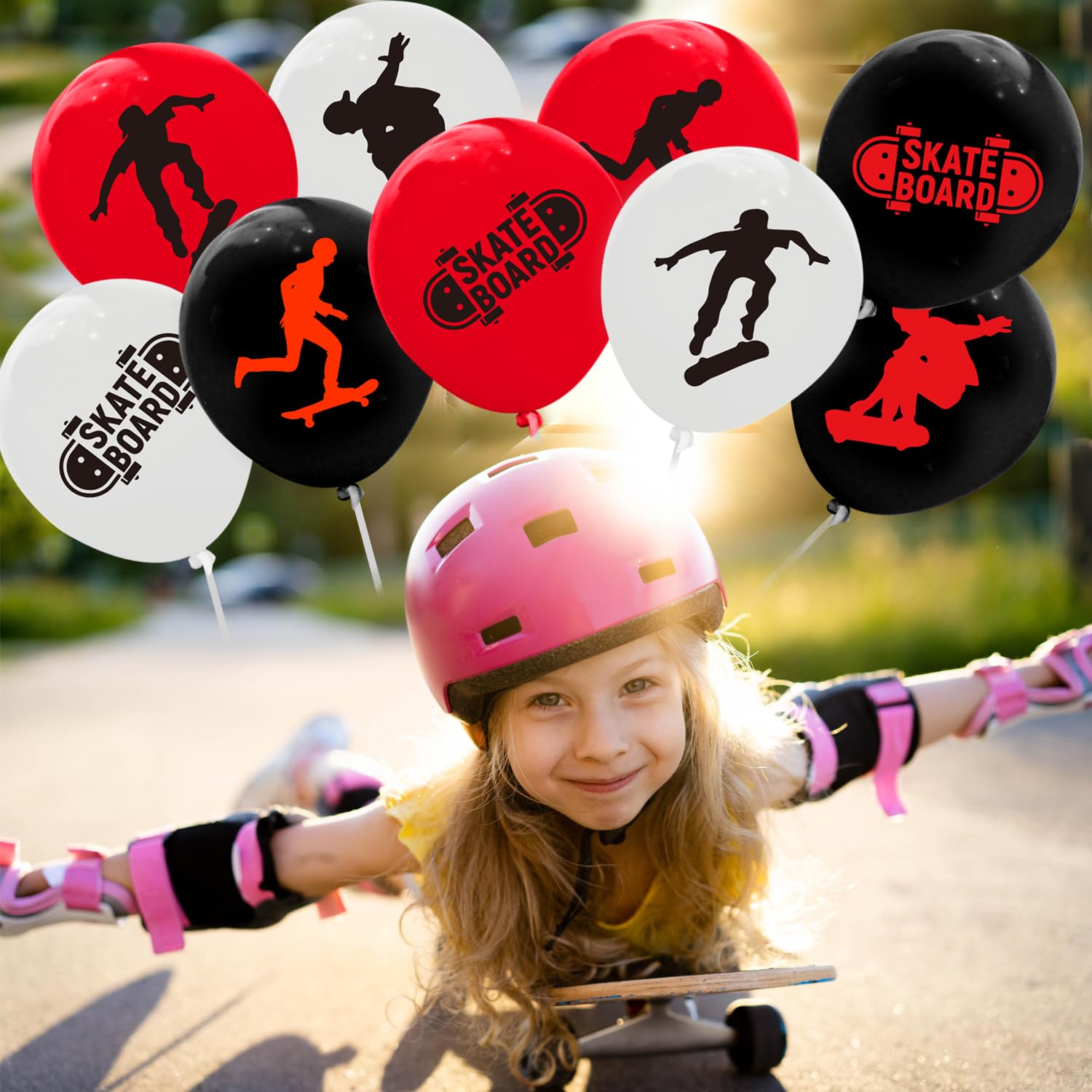 64PCS Skateboard Latex Balloons for Decorations - Skateboard Themed Party Supplies, Sports Birthday & Baby Shower Favors - Perfect for Skateboard Parties, Sports Events & Themed Celebrations