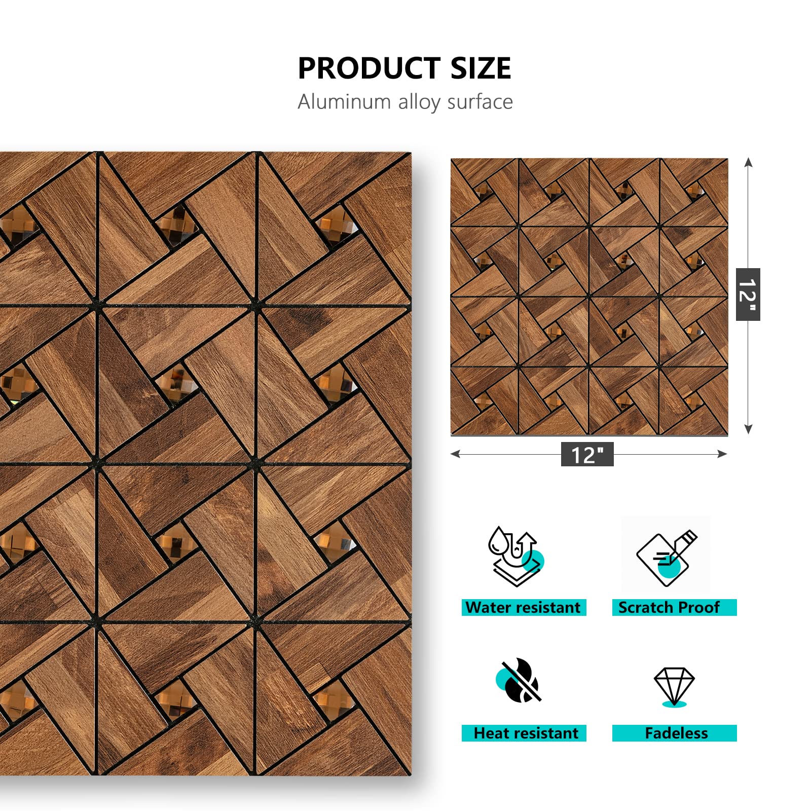 8-Sheet Peel and Stick Backsplash Kitchen Mosaic Tiles - Waterproof PVC Self-Adhesive Wall Decor for Backsplash, Kitchen, Bathroom & Laundry Room - Easy DIY Home Improvement Solution