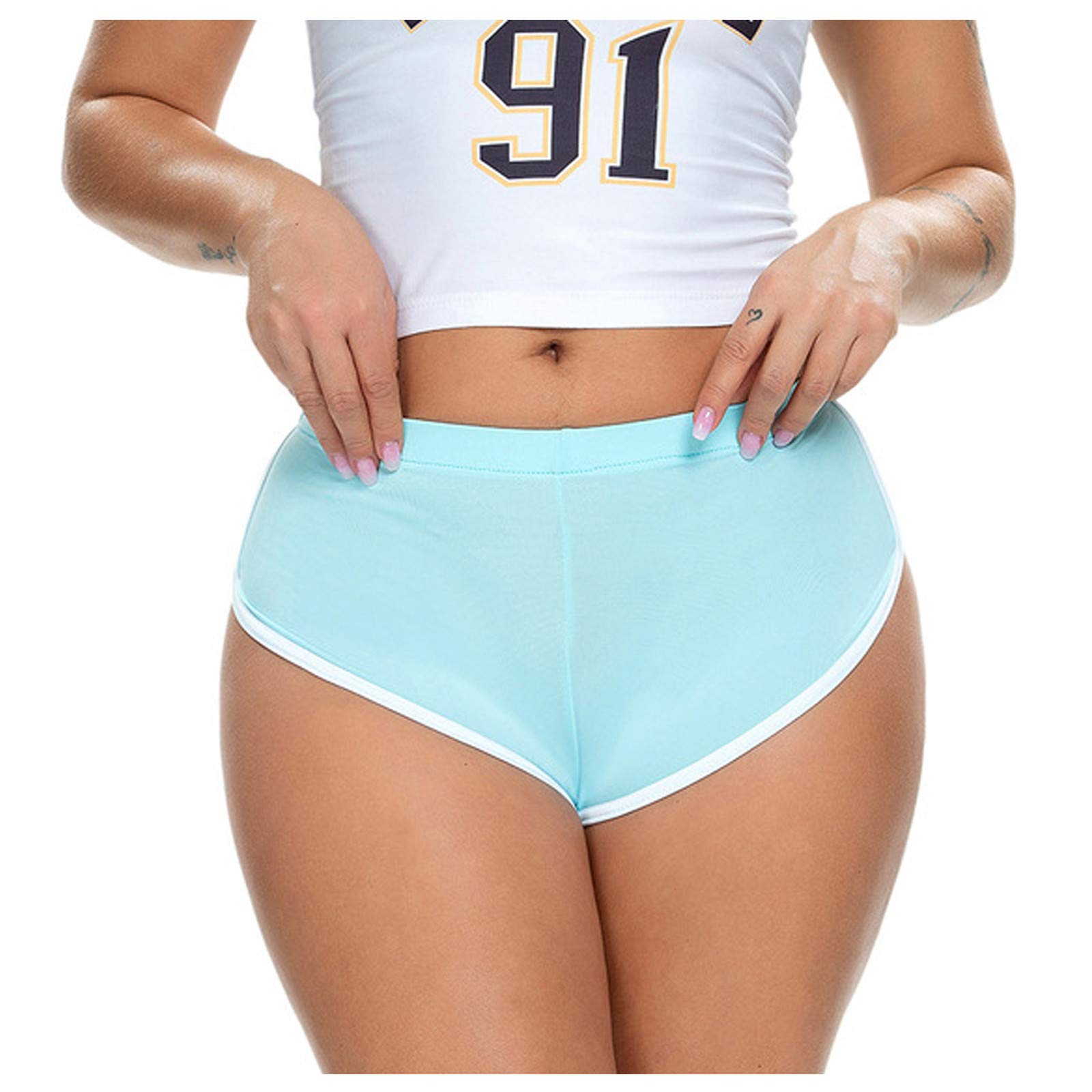 Stretchy Elastic Yoga Shorts for Women - High Waist Summer Sports Shorts, Sexy Workout & Lounge Pants - Perfect for Yoga, Gym, Running & Casual Wear
