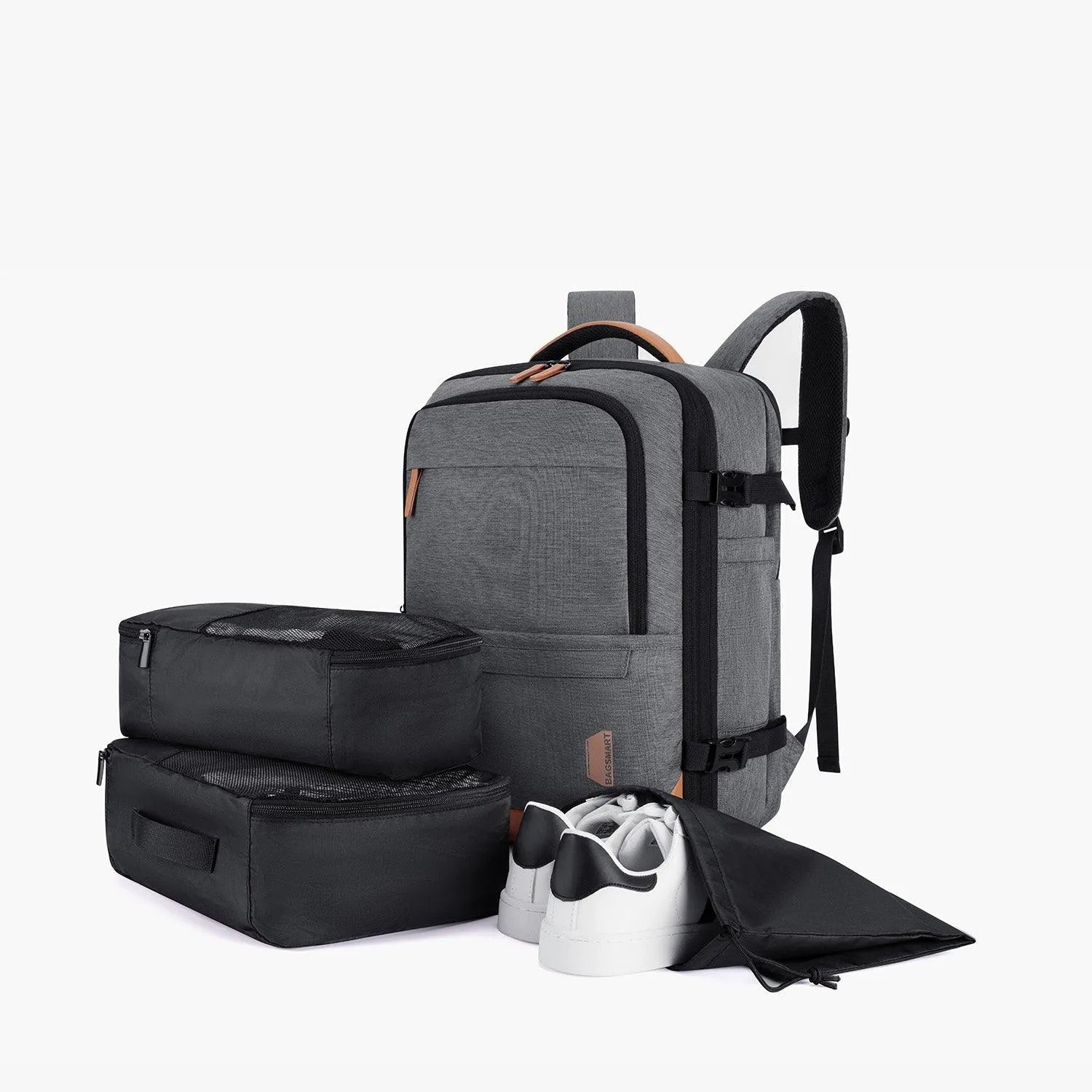 Falco 40L Expandable Airline Approved Carry On Travel Backpack - Waterproof Laptop Backpack for Business Travel, Weekend Trips & Commuting