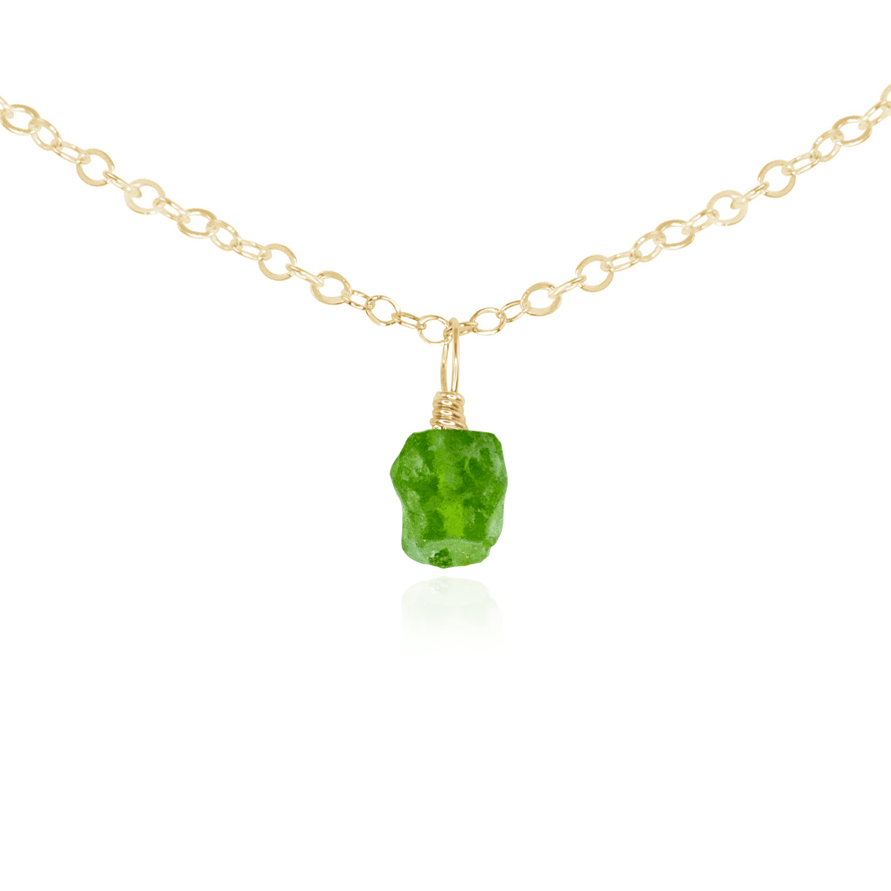 Tiny Rough Peridot Gemstone Pendant Choker Necklace - Natural Olive Green Stone Jewelry for Women, Boho Chic Layering Piece | Perfect for Everyday Wear, Gift Giving & Spiritual Healing