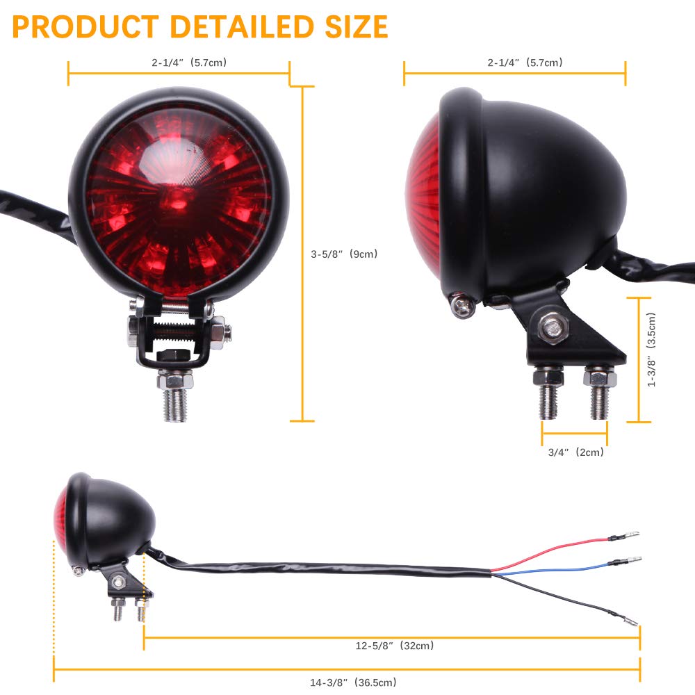 High-Quality Motorcycle Tail Light Brake Lights - LED Running Driving Lamp for Cafe Racer, Chopper & Bobber Bikes | Durable & Bright Rear Taillights for Night Riding & Safety