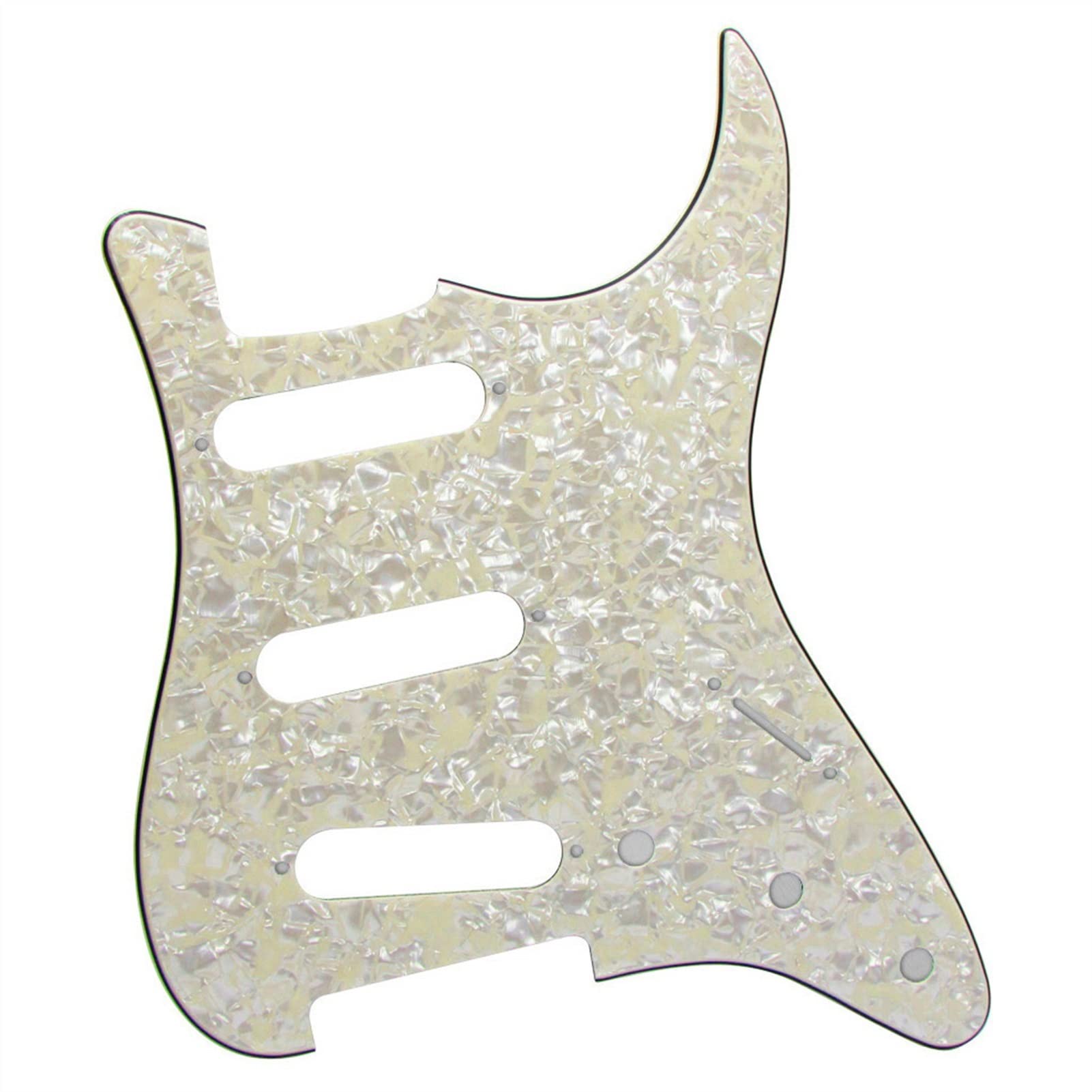 TSTS 4-Ply No Mounting Hole Guitar Pickguard SSS & Back Plate with Screws for ST Electric Guitar - Replacement Pickguard for Fender Stratocaster Style Guitars - Perfect for DIY Guitar Repair and Customization