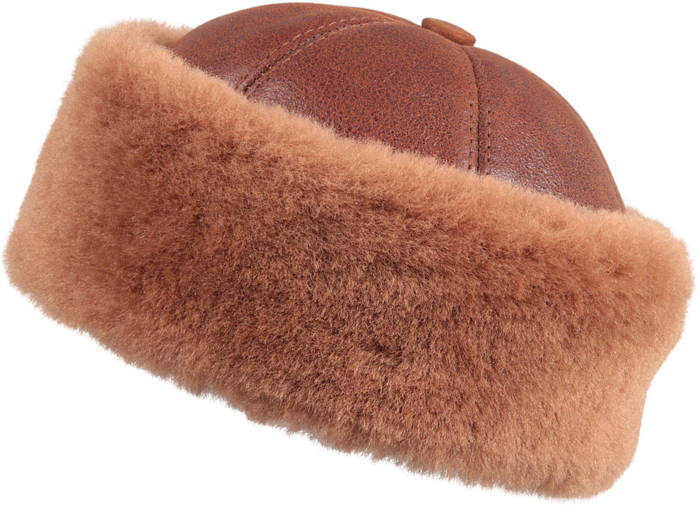 Unisex Shearling Sheepskin Winter Fur Beanie Hat - Warm & Cozy Fleece Lined Beanie for Men & Women - Perfect for Skiing, Snowboarding & Cold Weather Activities