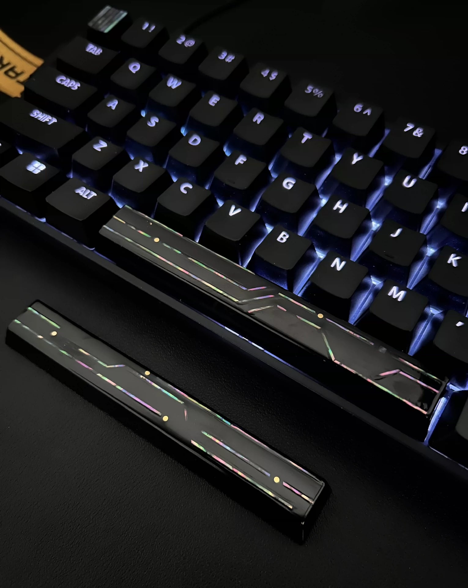 Premium Chinese Lacquer Mother of Pearl Circuit Keycaps - Gexing Custom 6.25U Spacebar Keycap Set for Mechanical Keyboards (Perfect for Gaming, Typing & Keyboard Aesthetics)