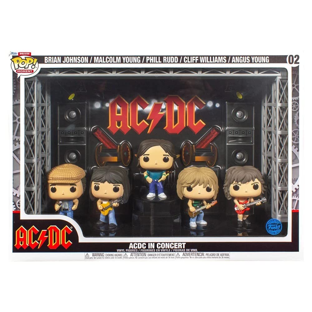 Funko Pop! AC/DC in Concert Deluxe Vinyl Figure Set - 5 Pack 9cm Collectible Music Band Figurines for Rock Fans & Home Decor | Perfect for Gift, Display & Music Lovers