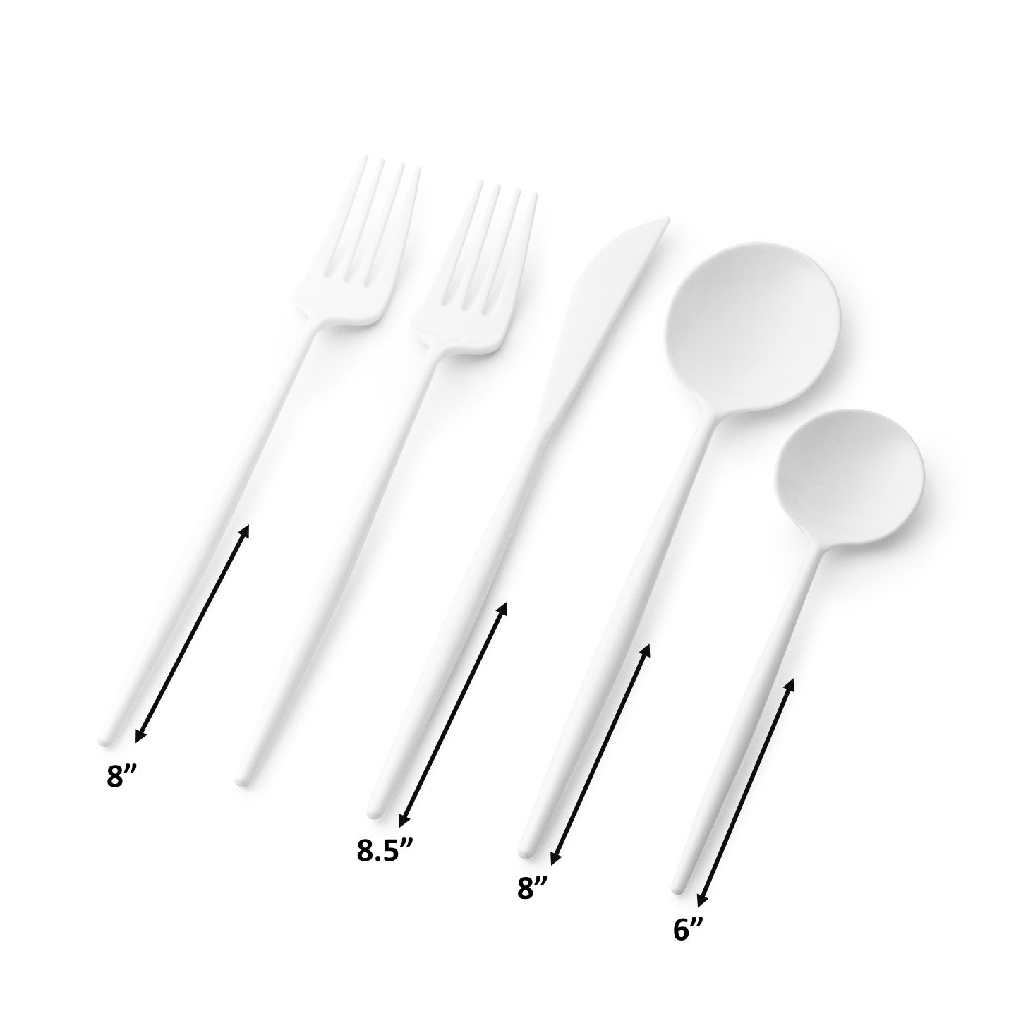 Premium Noble Collection White Flatware Set - 40-Piece Service for 8 - Elegant Stainless Steel Cutlery Set for Fine Dining, Wedding Registry & Formal Dinner Parties