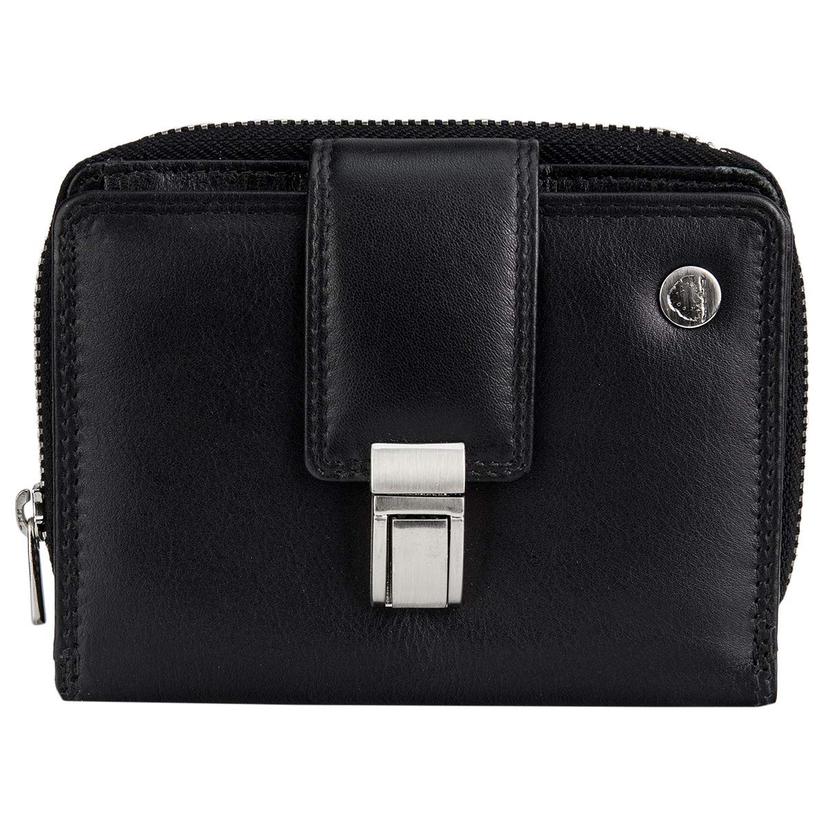 Premium Spongy Leather Wallet for Men - Slim & Durable RFID Blocking Bifold Wallet (9.5cm/3.74inch) - Black - Perfect for Everyday Carry, Travel & Business