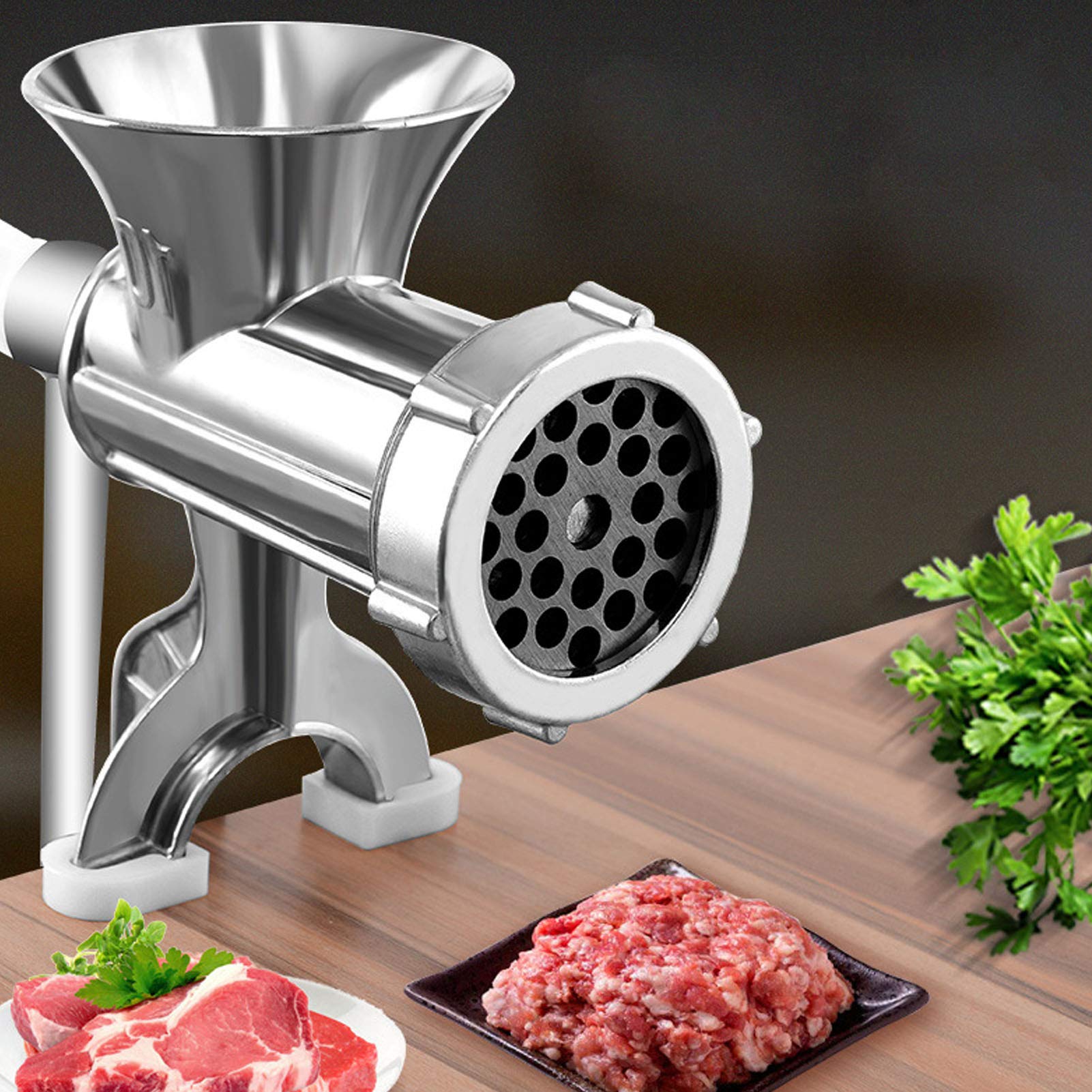 Premium Manual Aluminum Alloy Meat Grinder - Heavy Duty Sausage Maker & Spice Grinder for Kitchen, Camping & Outdoor Cooking | Multi-functional Home Meat Processing Tool for Beef, Pepper & Herbs