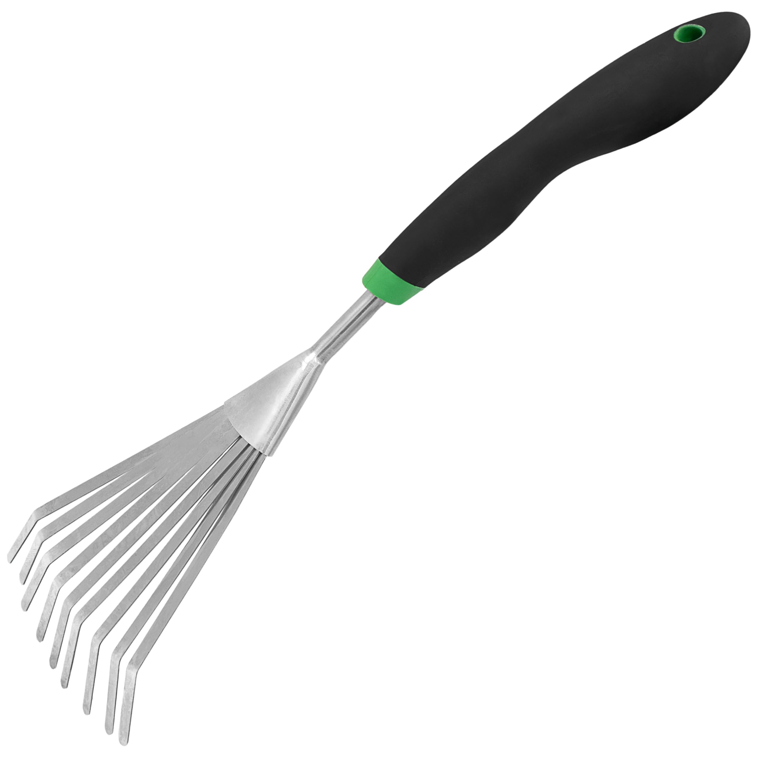 Zenport 15309D-12PK Mini Fan Rake with Ergonomic Soft Cushion Grip - Box of 12 Green Garden Tools for Weeding, Lawn Care & Landscaping