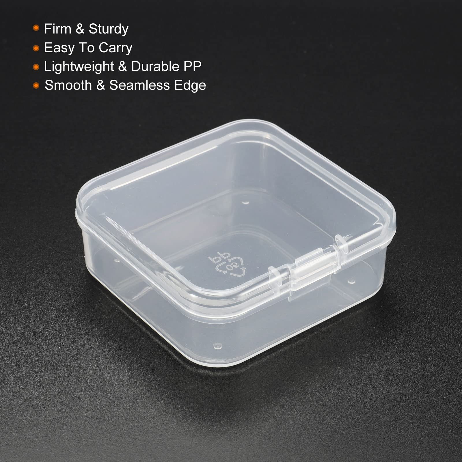 PATIKIL 6-Pack Clear Plastic Storage Containers with Hinged Lids - 55x20mm Square Boxes for Beads, Jewelry Making & Craft Organization | Perfect for DIY Projects, Small Parts Storage & Craft Room Organization