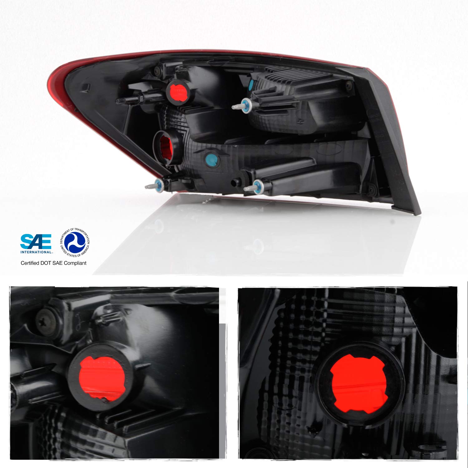 AKKON Replacement Tail Lights Brake Lamps for 2016-2022 Chevy Malibu (Non-LED Type) - Left Driver & Right Passenger Side - Perfect for Night Driving & Enhanced Vehicle Safety