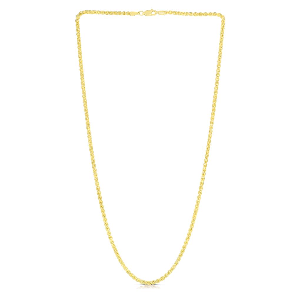 14K Gold 2.8mm Lite Round Wheat Chain Necklace for Women - Dainty Delicate Jewelry for Everyday Wear, Layering & Gift Giving