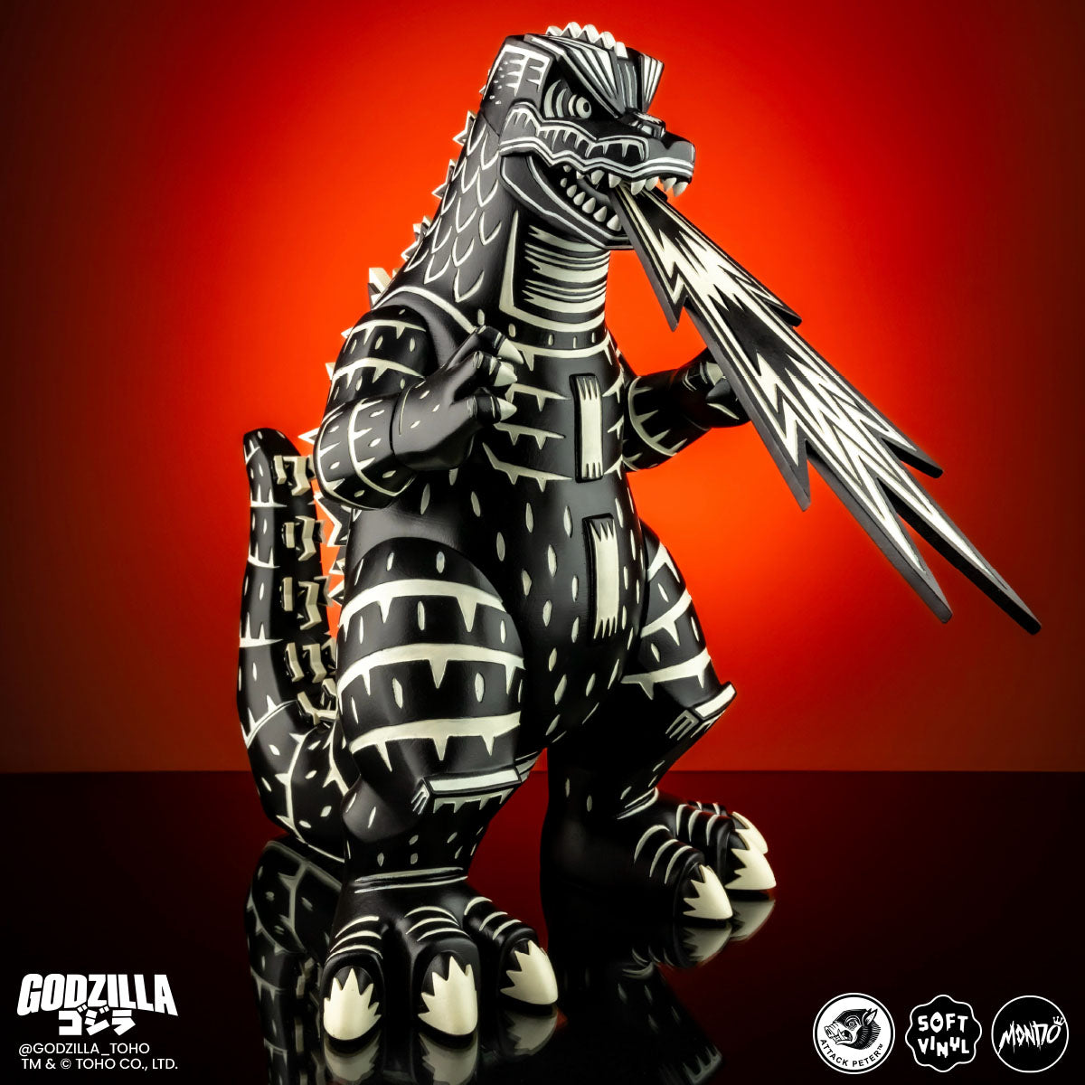 Godzilla Vinyl Designer Figure by Attack Peter - Linocut Variant Collectible Toy for Home Decor, Gift & Pop Culture Display