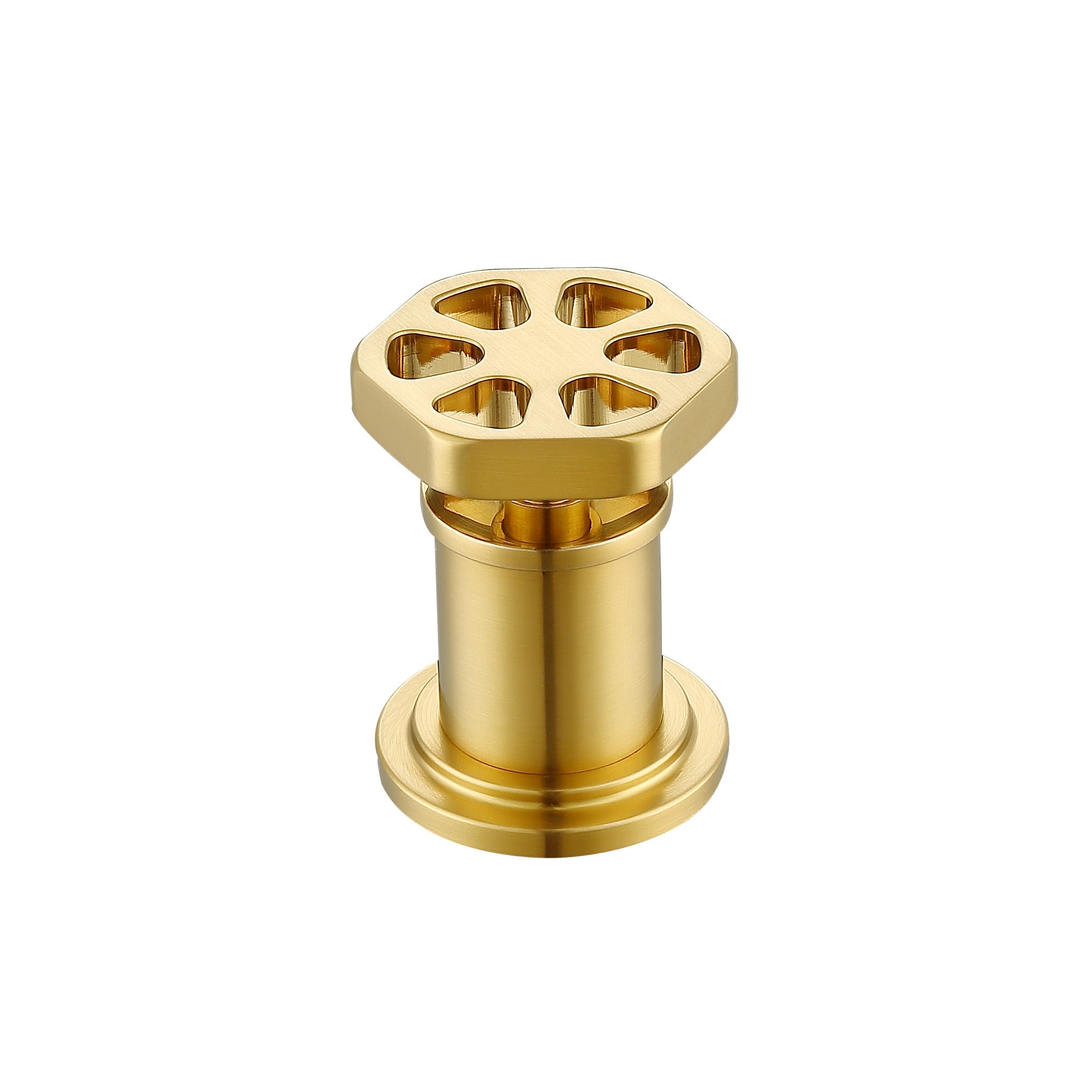 Ancona Industria Brushed Titanium Gold Widespread Bathroom Faucet - Hexagonal Two Handle 3 Hole Design for Modern Vanities | Perfect for Master Bathrooms, Powder Rooms & Guest Suites
