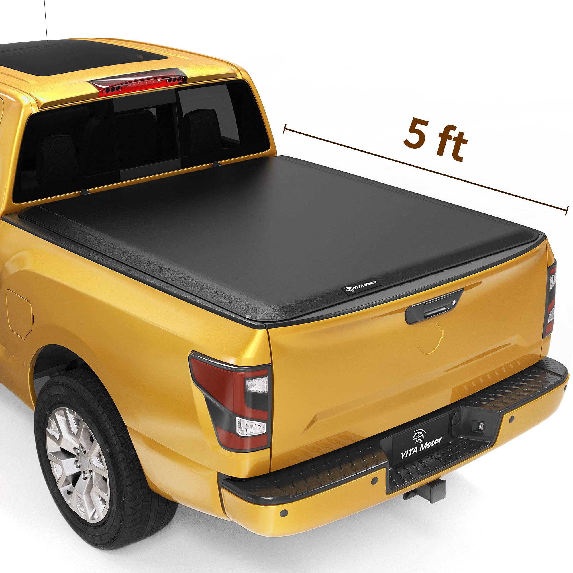 YITAMOTOR Soft Roll Up Truck Bed Tonneau Cover for 2005-2022 Nissan Frontier (Excludes Mexico) - Compatible with Utili-Track System, Fleetside 5 ft Bed - Weatherproof Protection for Cargo & Outdoor Gear