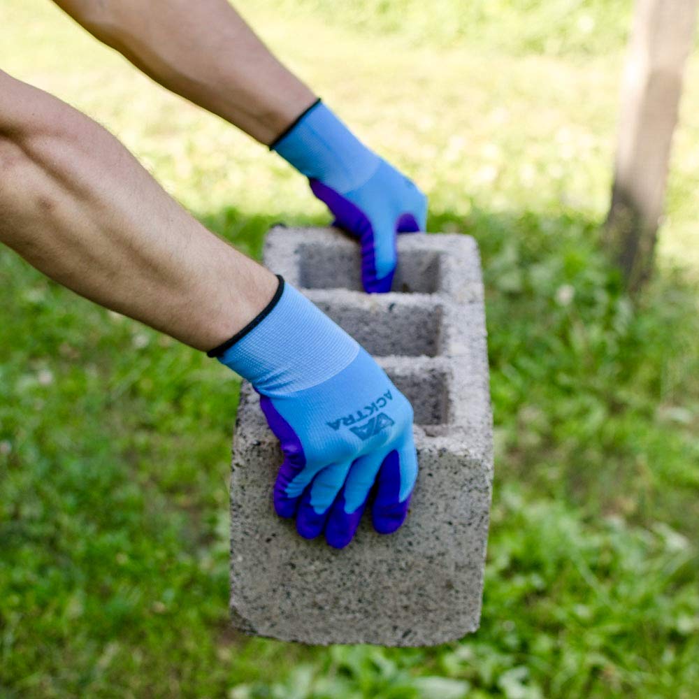 Crinkle Rubber Coated Safety Work Gloves - Heavy Duty Grip, Cut Resistant, Bulk Pack (WG009 BLPL) - Ideal for Construction, Gardening, Warehouse & DIY Projects