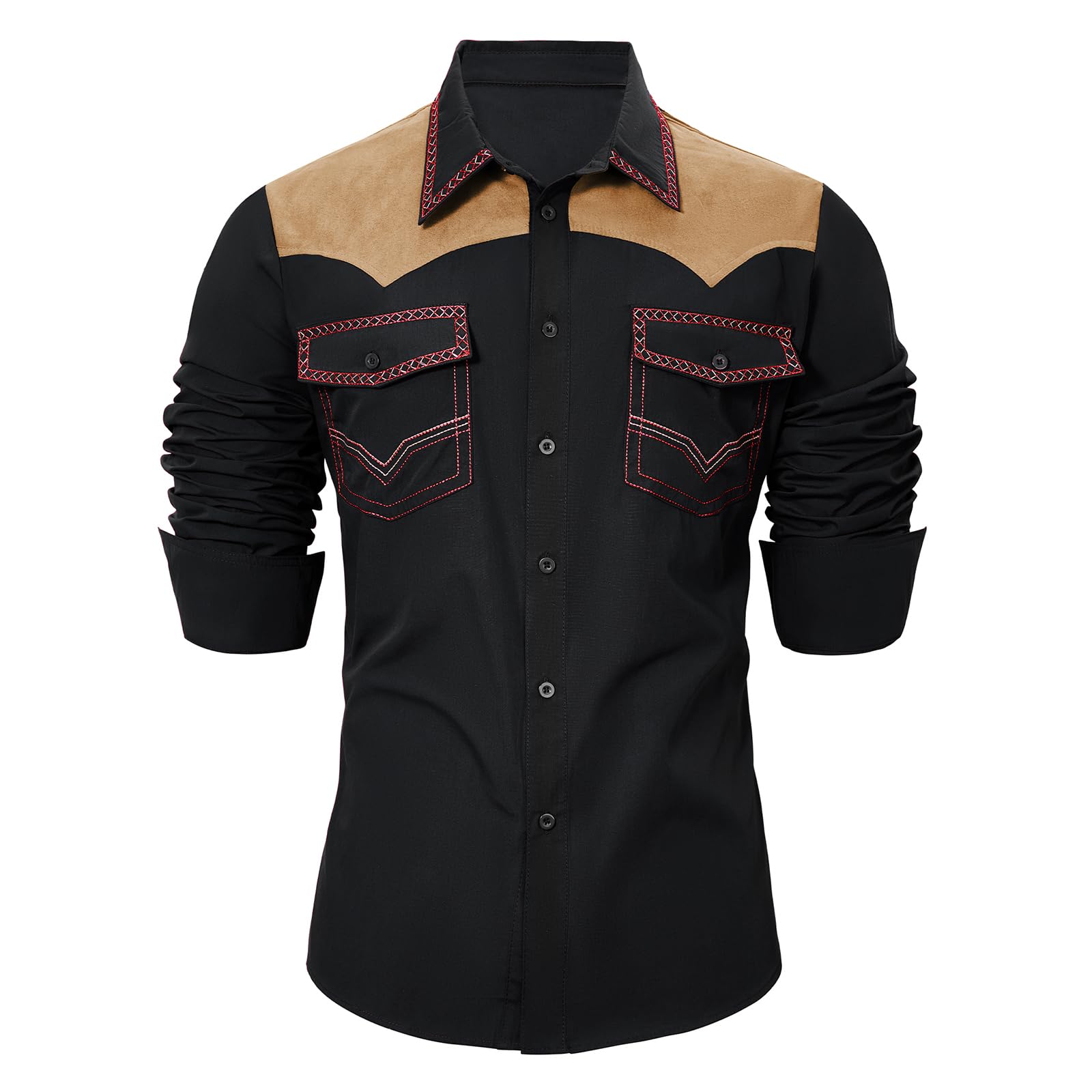 Men's Western Cowboy Shirts - Long Sleeve Casual Button Down Country Style Shirt for Men | Perfect for Rodeo, Country Music Festivals & Western Fashion