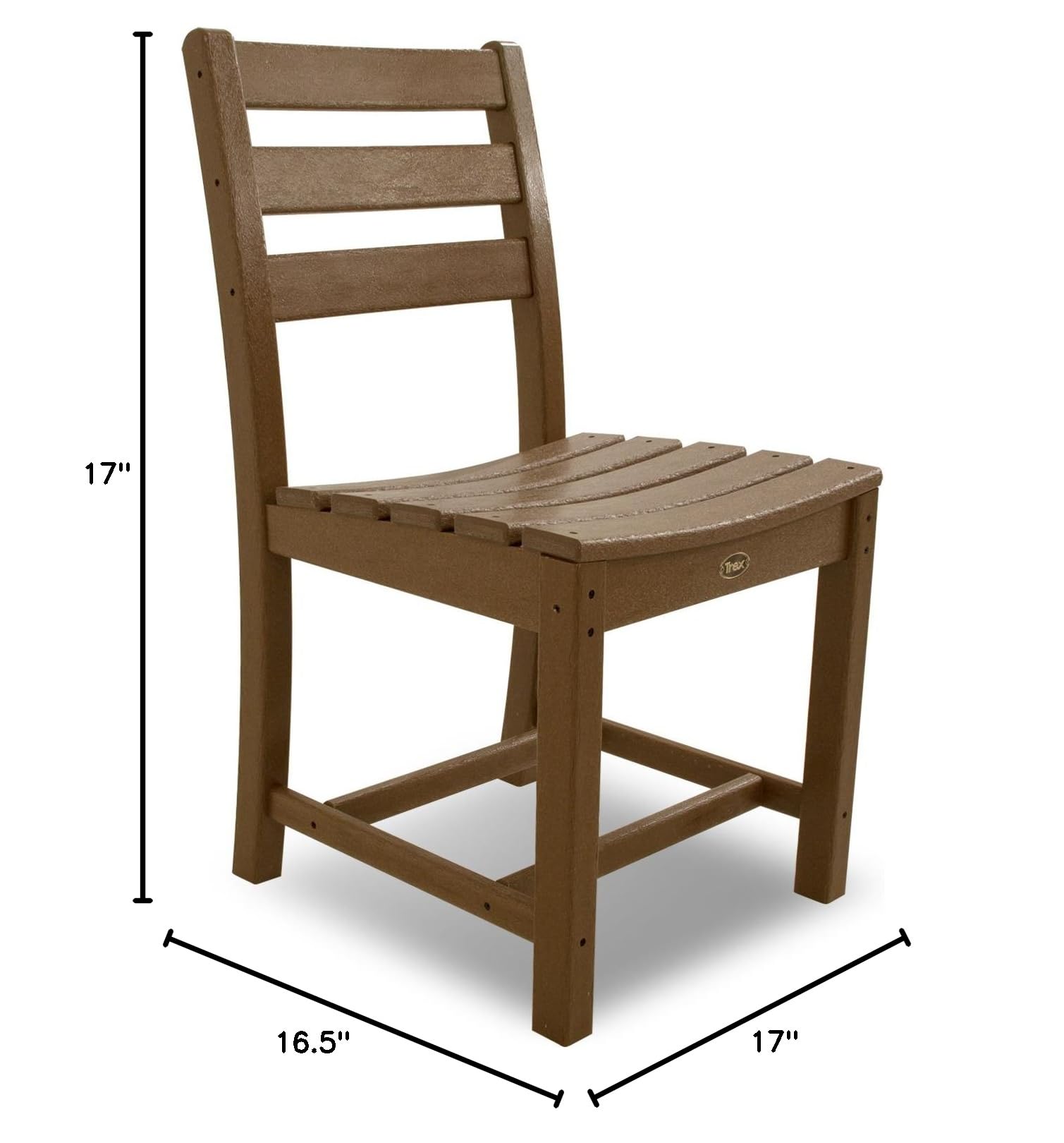 Trex Outdoor Furniture Monterey Bay Dining Side Chair in Tree House - Weather-Resistant Patio Dining Chair for Backyard, Deck, and Poolside Use