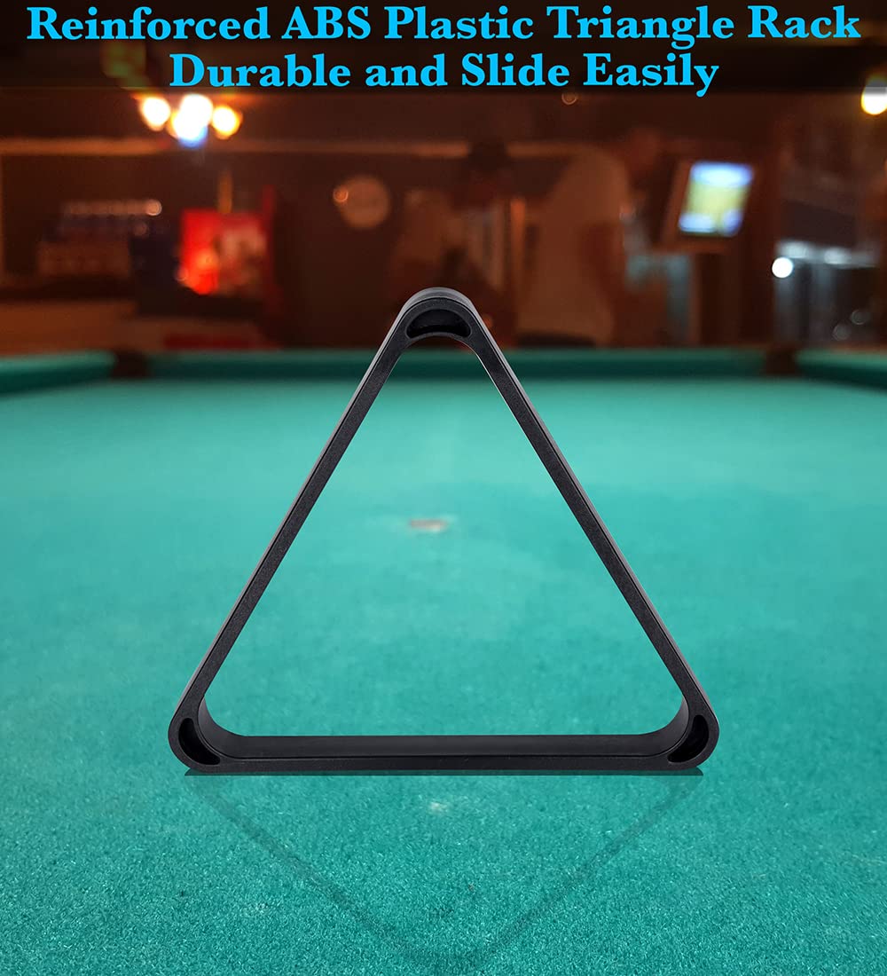 Premium Billiard Pool Balls Set with Triangle Rack, Cue Chalks, Spot Stickers & Tip Replacements - Complete Pool Table Accessories Kit for Home Game Rooms & Bars