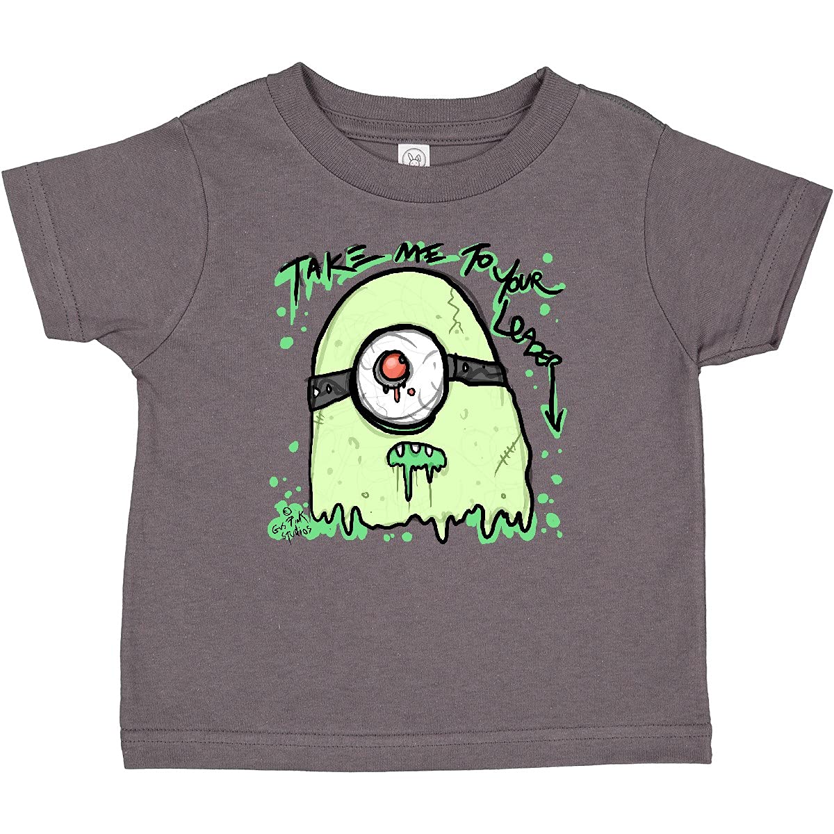 Inktastic Zombie Guy Baby T-Shirt - Cute Horror Graphic Tee for Boys & Girls | Gus Fink Studios Design | Halloween Costume, Birthday Gift, Casual Outfit