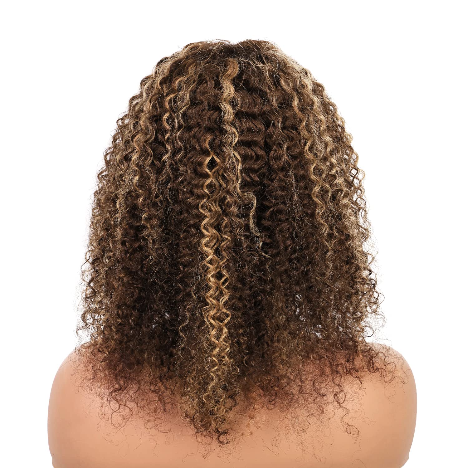 13×4 Lace Front Wigs Human Hair 150% Density Highlight Curly Remy Hair Wig for Women - Natural Brown (2/27, 18 Inch) | Perfect for Daily Wear, Parties & Special Occasions
