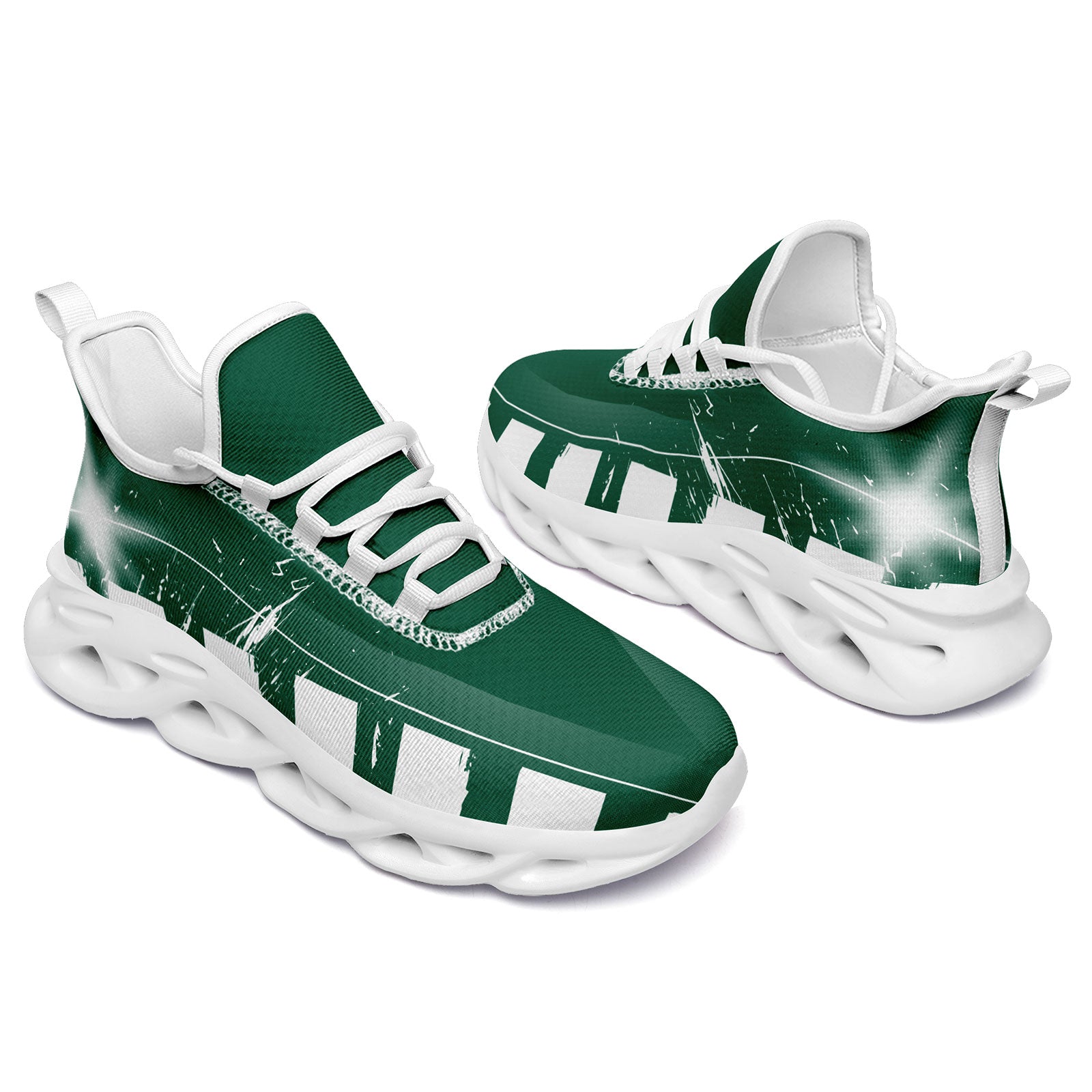 Custom Green & White New York Maxsoul Personalized Sneakers - Breathable Running Shoes for Men & Women | Gym Workout, Jogging, Casual Wear (Style FN003 D020260 28)