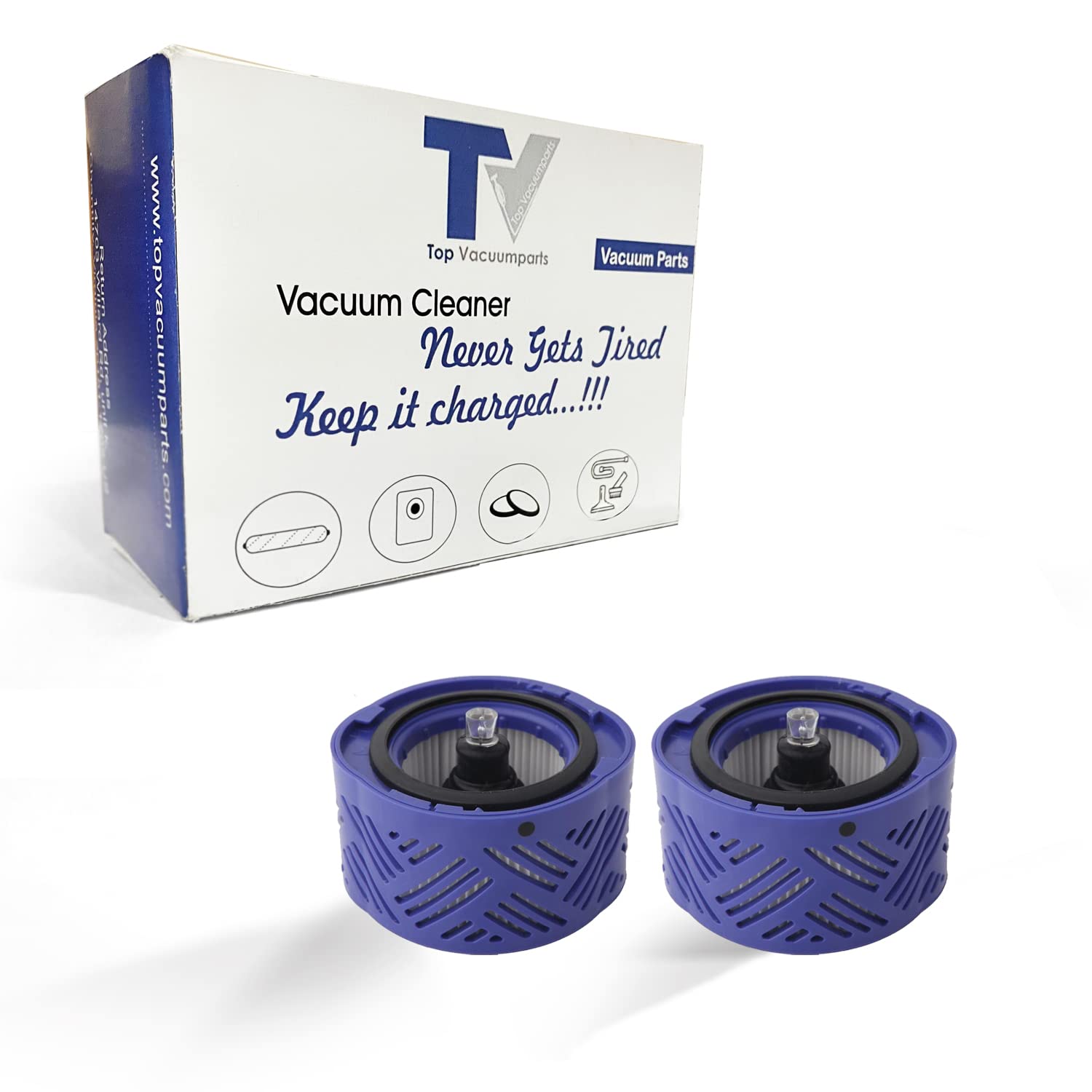 2 Pack Genuine HEPA Filter Replacement for Dyson V6 Absolute Cordless Stick Vacuum - Compatible with Part #966741-01 - Perfect for Pet Hair, Allergens & Deep Cleaning