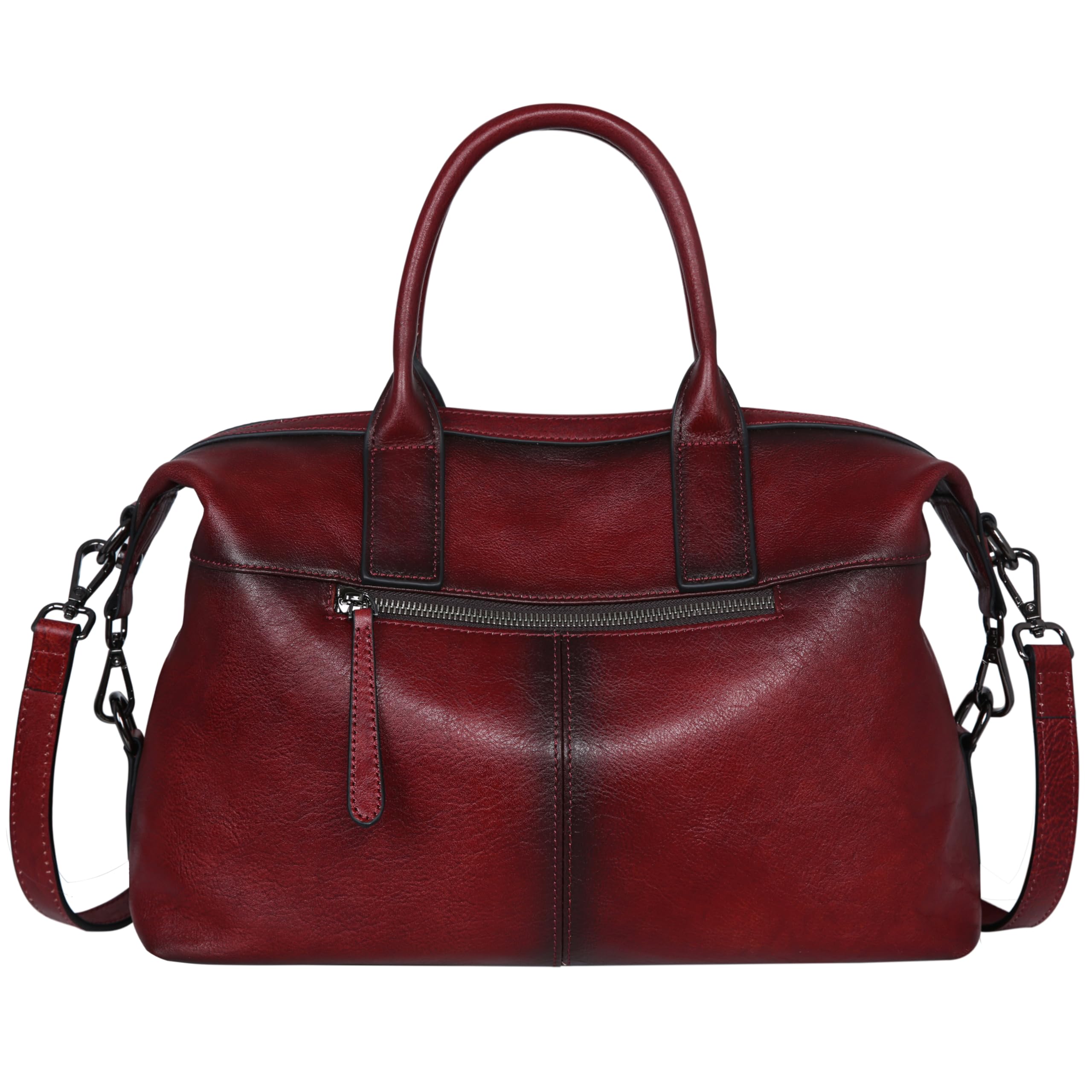 Genuine Leather Satchel Tote Bag for Women - Top Handle Designer Shoulder Bag with Large Capacity, Crossbody Purse for Work, Travel & Everyday Use