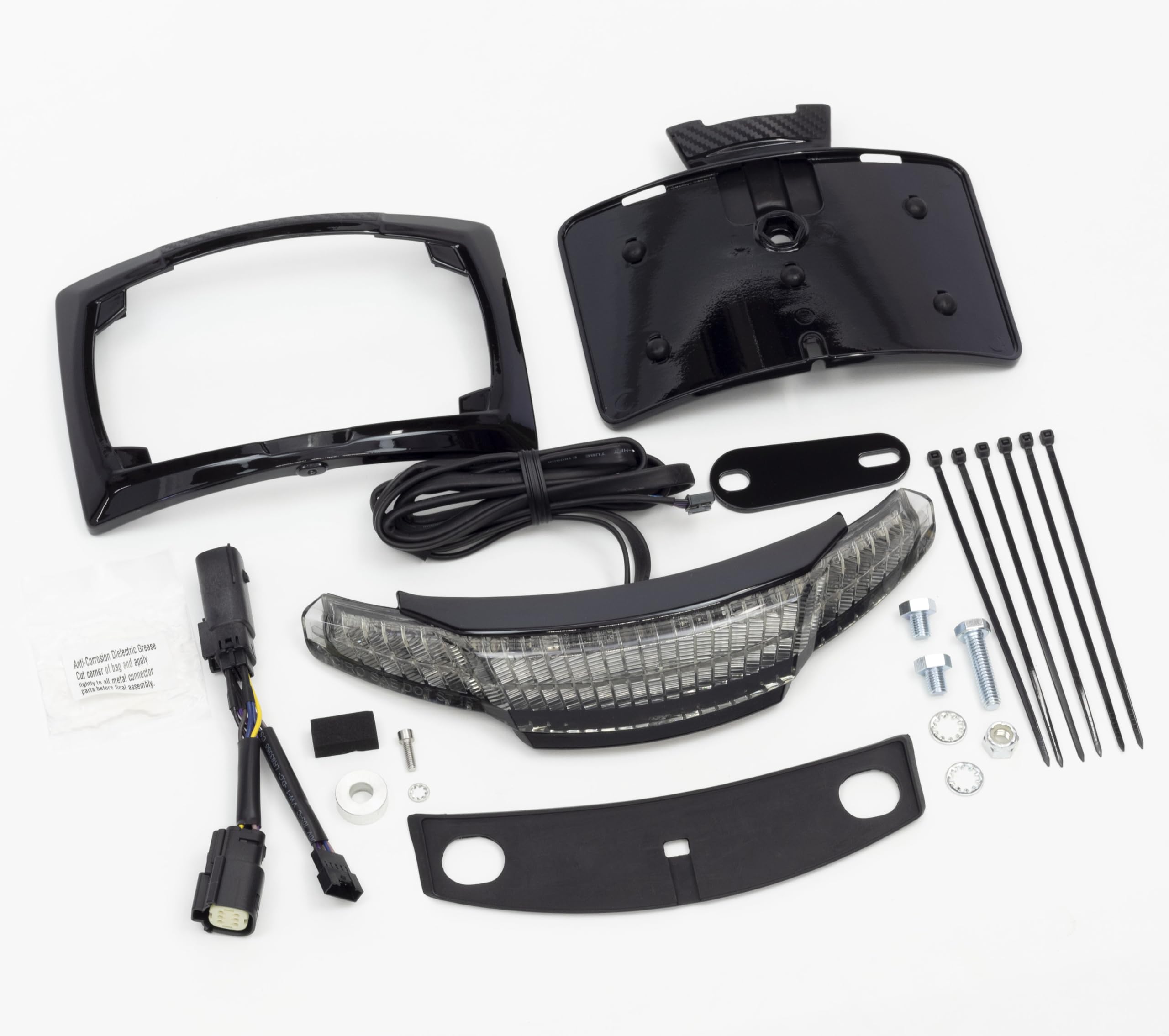 Original LATITUDE Motorcycle Tail Light & License Plate Holder - Universal Fit for Harley, Honda, Yamaha - Perfect for Night Riding & Safety Compliance