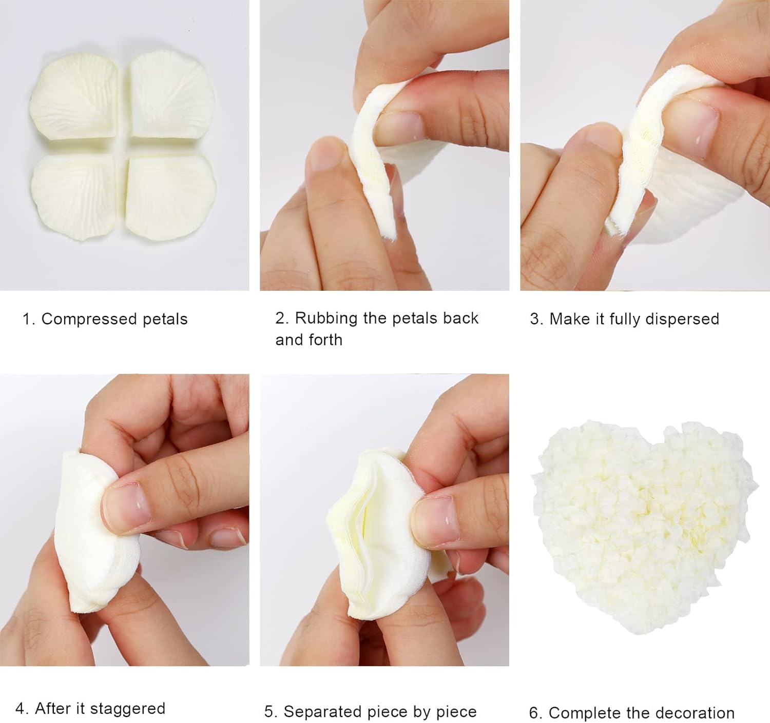 1000 PCS Artificial Silk Rose Petals - Milky White for Wedding Decor, Anniversary Party, Romantic Night & Valentine's Day - Perfect for Aisle, Table Scatter & Photo Backdrops